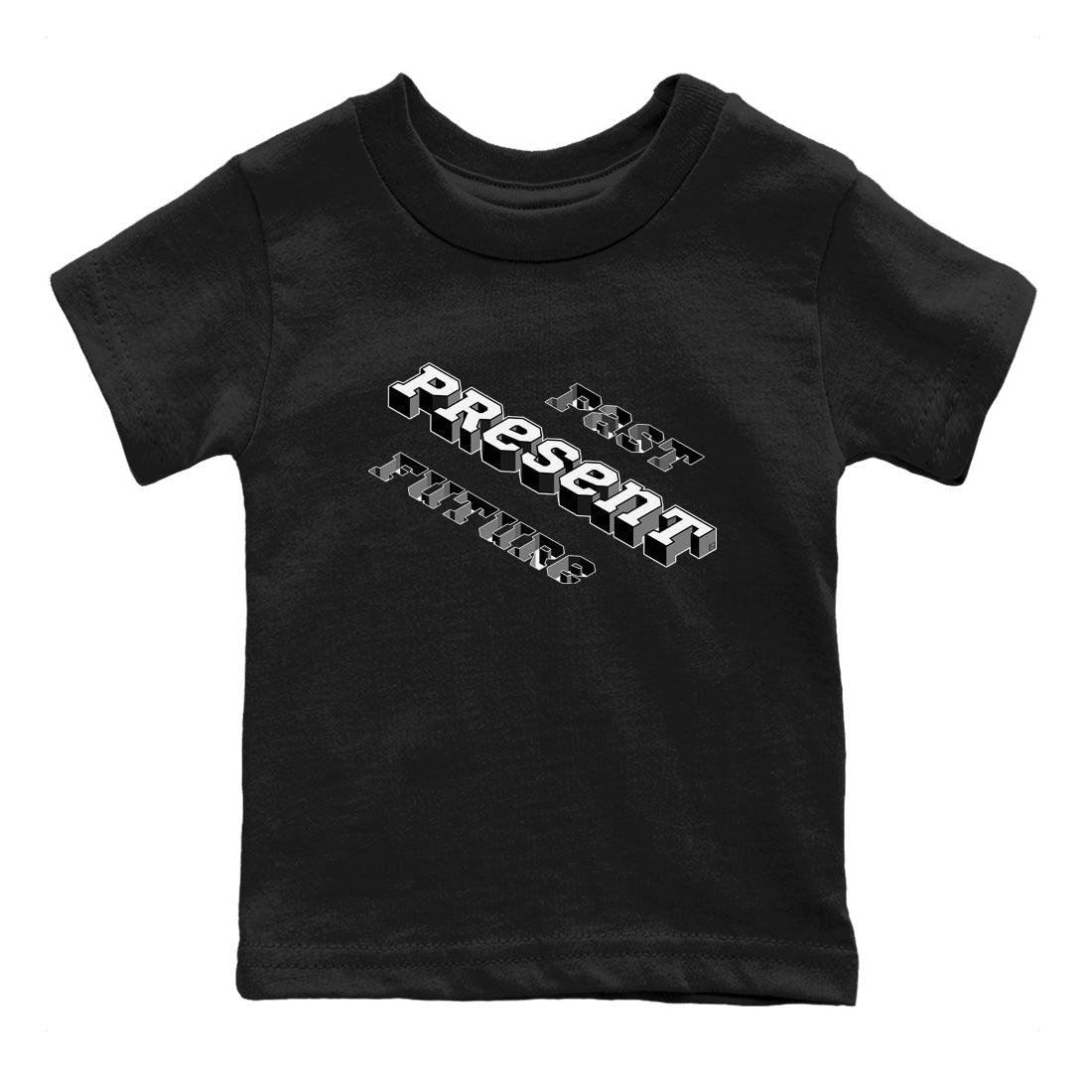 1s Black White shirt to match jordans Past Present Future sneaker tees Air Jordan 1 Black White Drip Gear Zone baby toddler Black 2 cotton Shirt