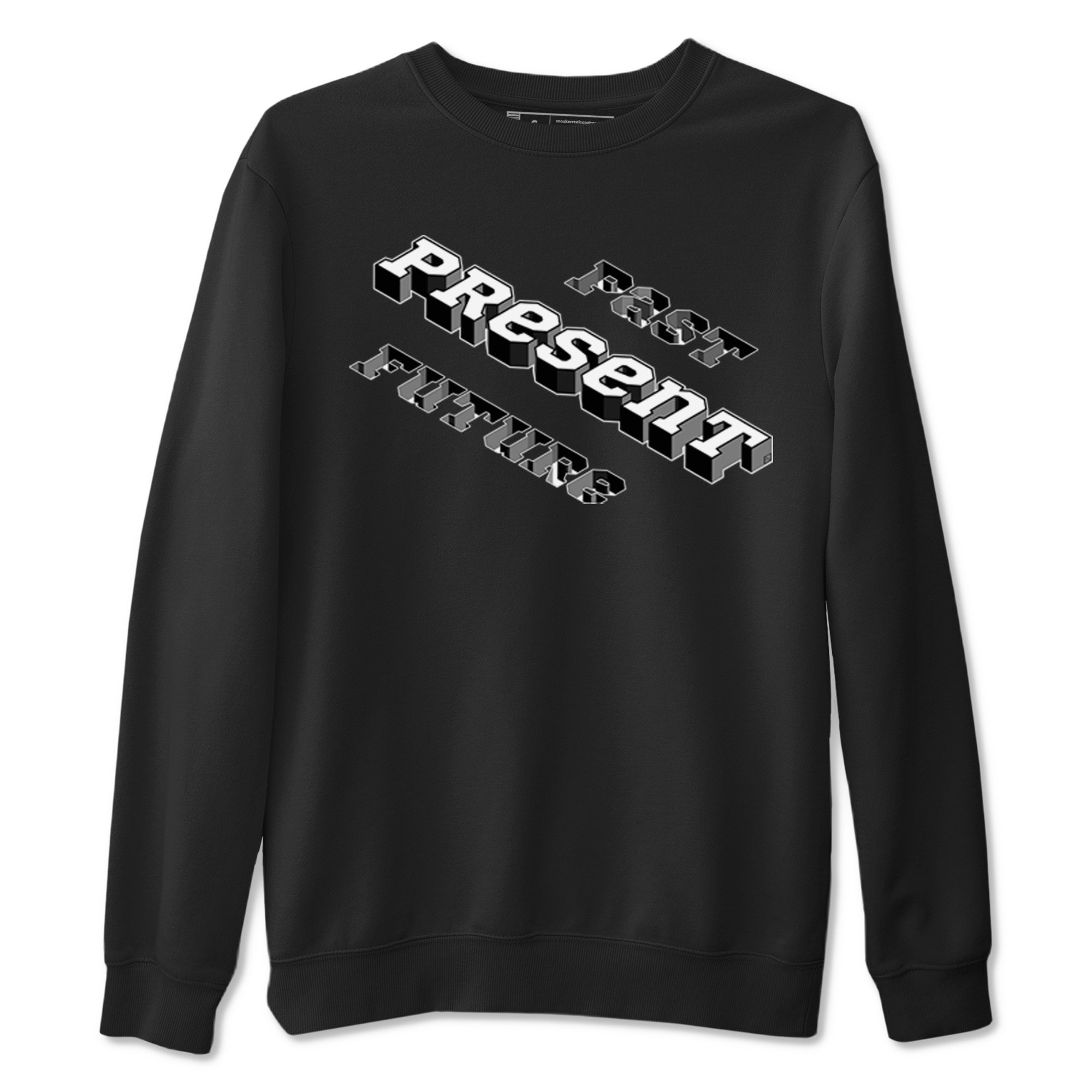 1s Black White shirt to match jordans Past Present Future sneaker tees Air Jordan 1 Black White Drip Gear Zone unisex cotton Black 2 crew neck shirt