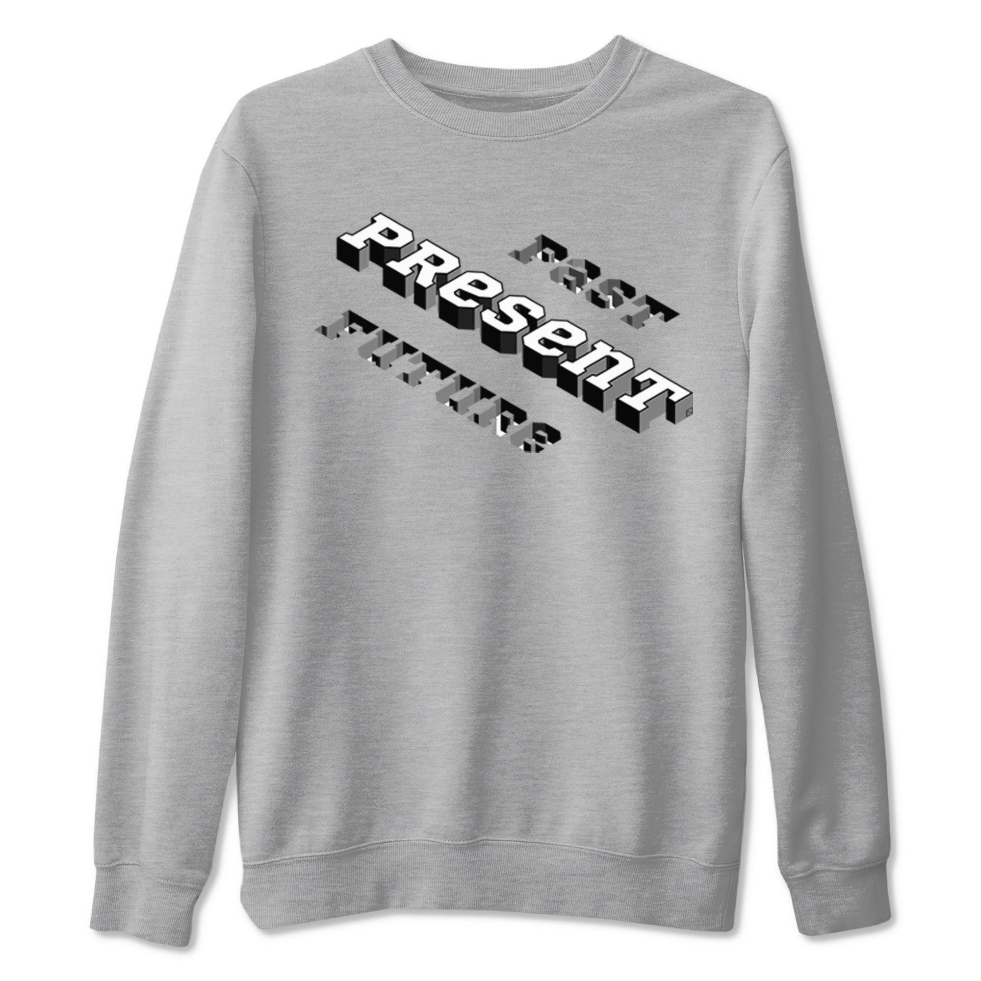 1s Black White shirt to match jordans Past Present Future sneaker tees Air Jordan 1 Black White Drip Gear Zone unisex cotton Heather Grey 2 crew neck shirt