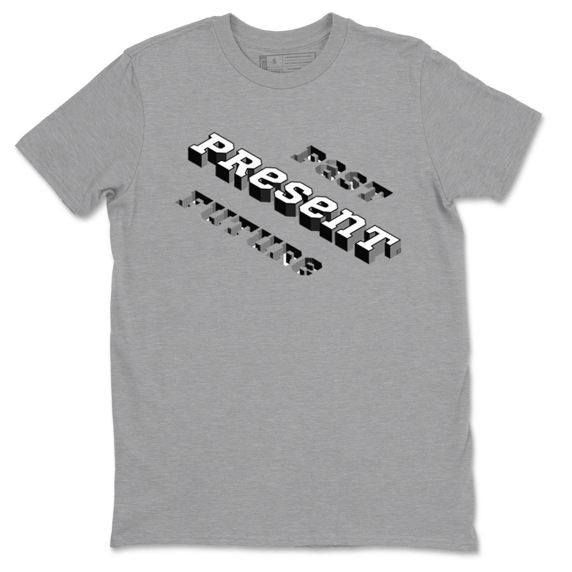 1s Black White shirt to match jordans Past Present Future sneaker tees Air Jordan 1 Black White Drip Gear Zone unisex cotton Heather Grey 2 crew neck shirt