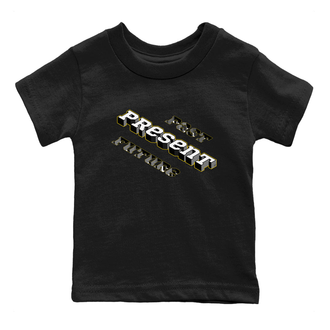 1s Yellow Ochre shirt to match jordans Past Present Future sneaker tees Air Jordan 1 High OG Yellow Ochre Drip Gear Zone baby toddler Black 2 cotton Shirt