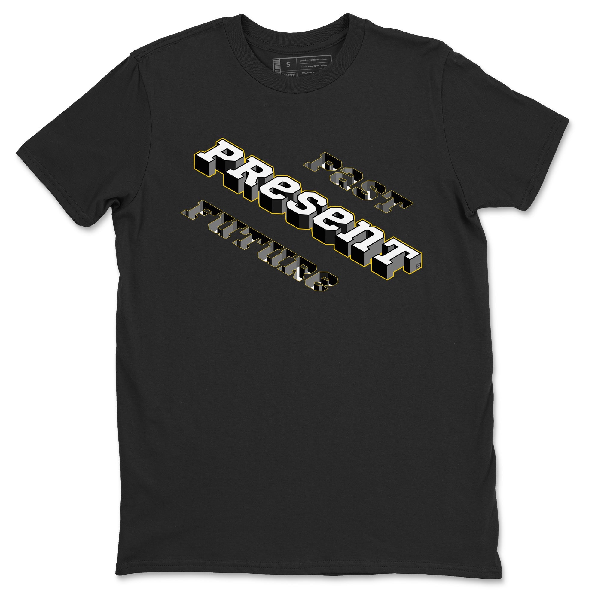 1s Yellow Ochre shirt to match jordans Past Present Future sneaker tees Air Jordan 1 High OG Yellow Ochre Drip Gear Zone unisex cotton Black 2 crew neck shirt