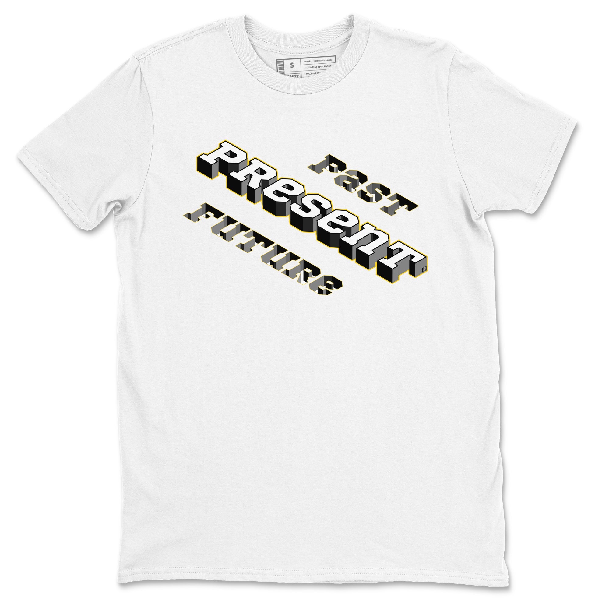 1s Yellow Ochre shirt to match jordans Past Present Future sneaker tees Air Jordan 1 High OG Yellow Ochre Drip Gear Zone unisex cotton White 2 crew neck shirt