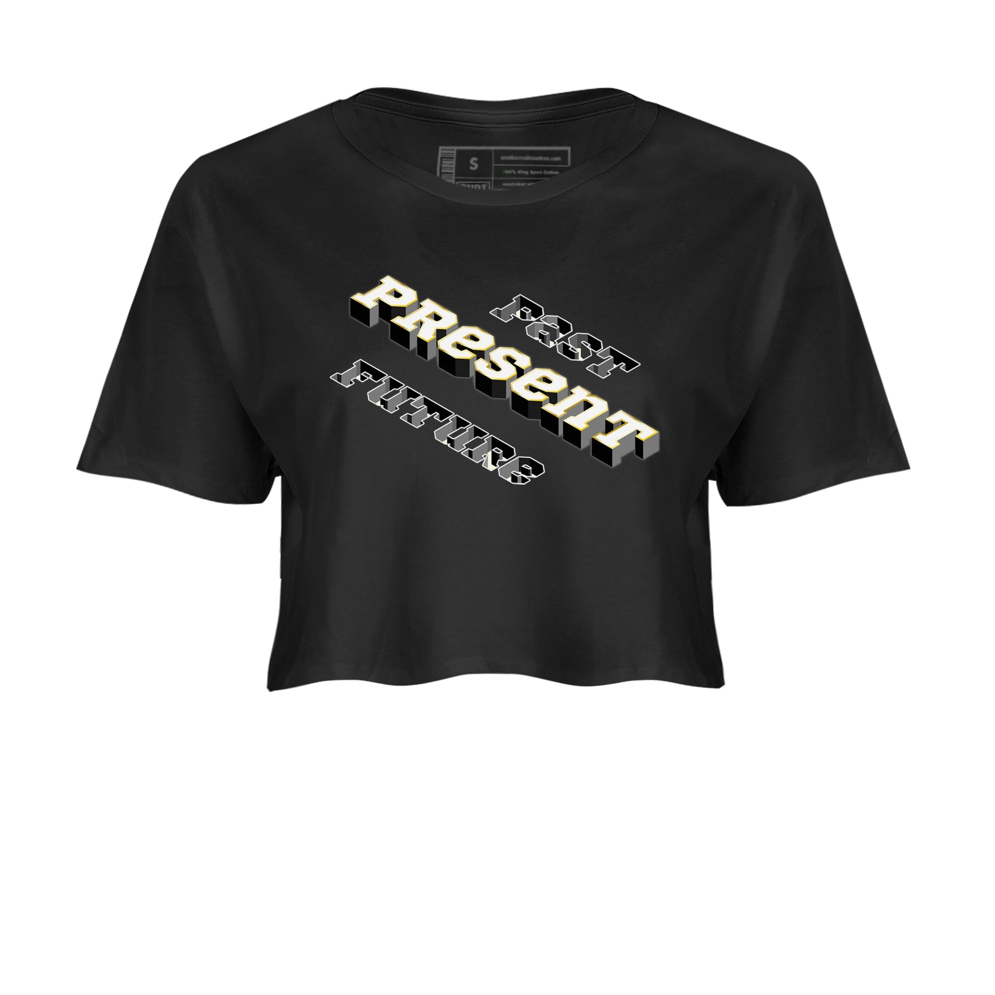 11s Gratitude shirt to match jordans Past Present Future sneaker match tee Air Jordan 11 Gratitude Drip Gear Zone Black 2 women's crop tee