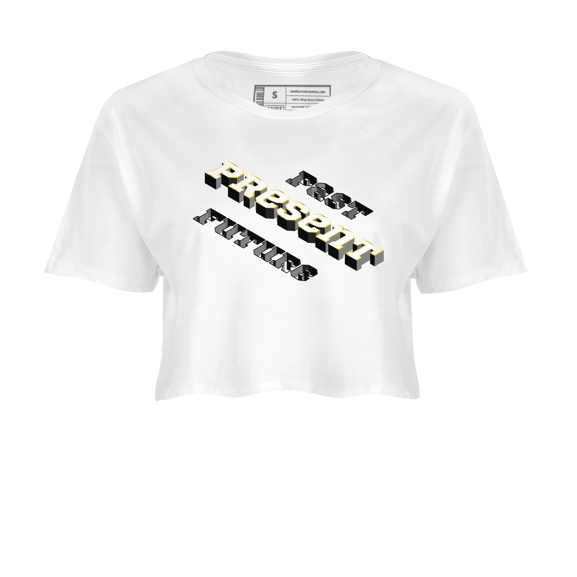 11s Gratitude shirt to match jordans Past Present Future sneaker match tee Air Jordan 11 Gratitude Drip Gear Zone White 2 women's crop tee