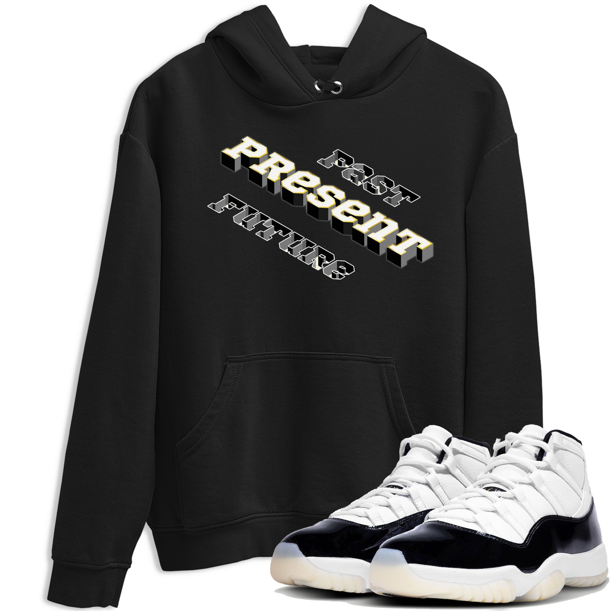11s Gratitude shirt to match jordans Past Present Future sneaker match tee AJ11 Gratitude Drip Gear Zone unisex cotton Black 1 crew neck shirt