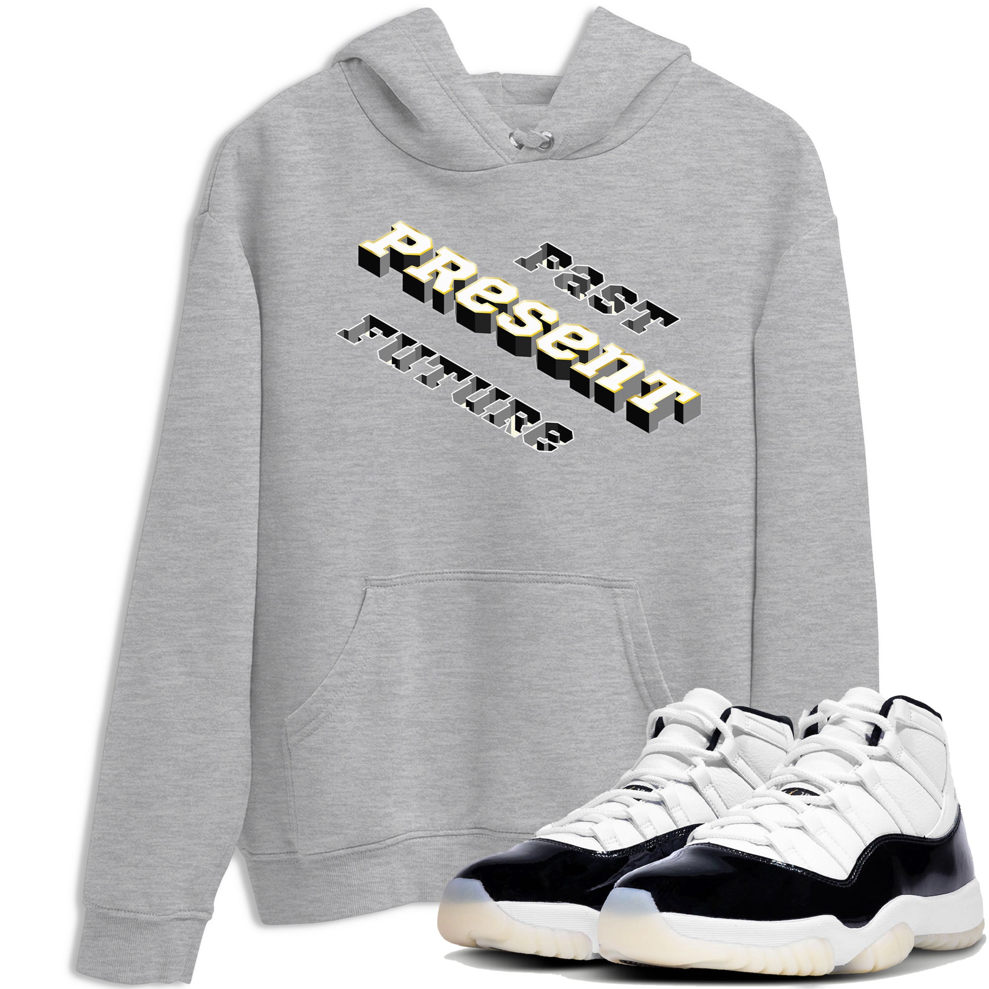 11s Gratitude shirt to match jordans Past Present Future sneaker match tee AJ11 Gratitude Drip Gear Zone unisex cotton Heather Grey 1 crew neck shirt