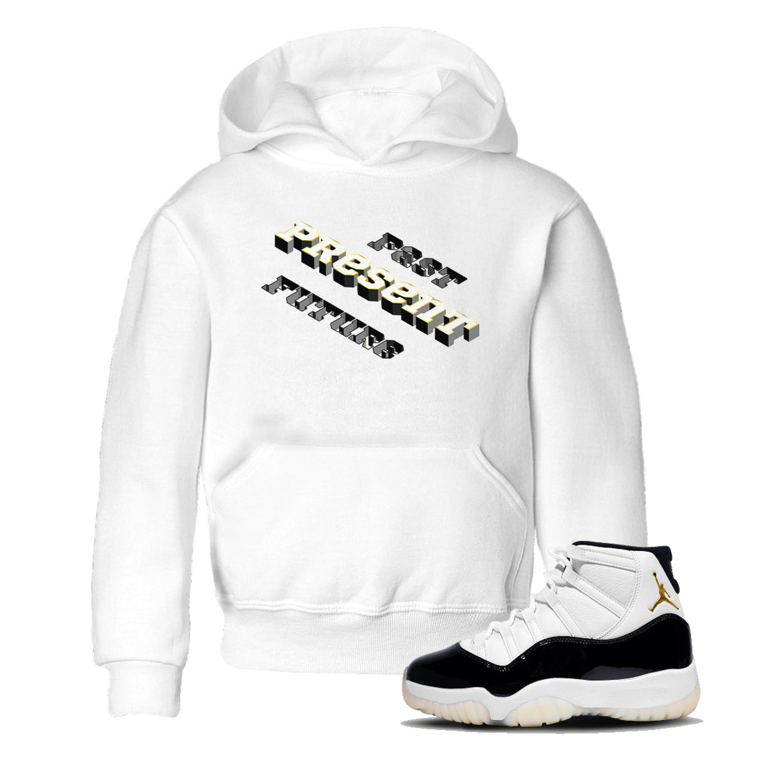 11s Gratitude shirt to match jordans Past Present Future sneaker match tee Air Jordan 11 Gratitude Drip Gear Zone baby toddler White 1 cotton Shirt
