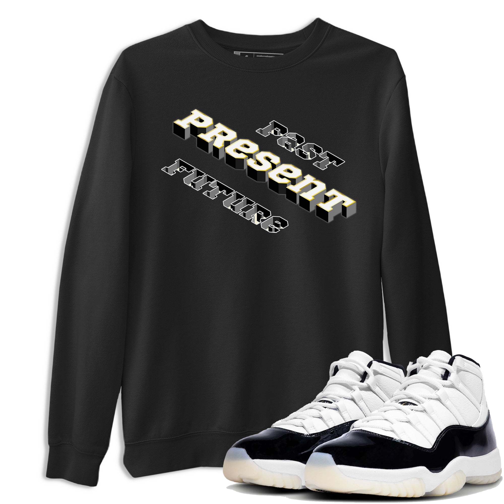 11s Gratitude shirt to match jordans Past Present Future sneaker match tee AJ11 Gratitude Drip Gear Zone unisex cotton Black 1 crew neck shirt
