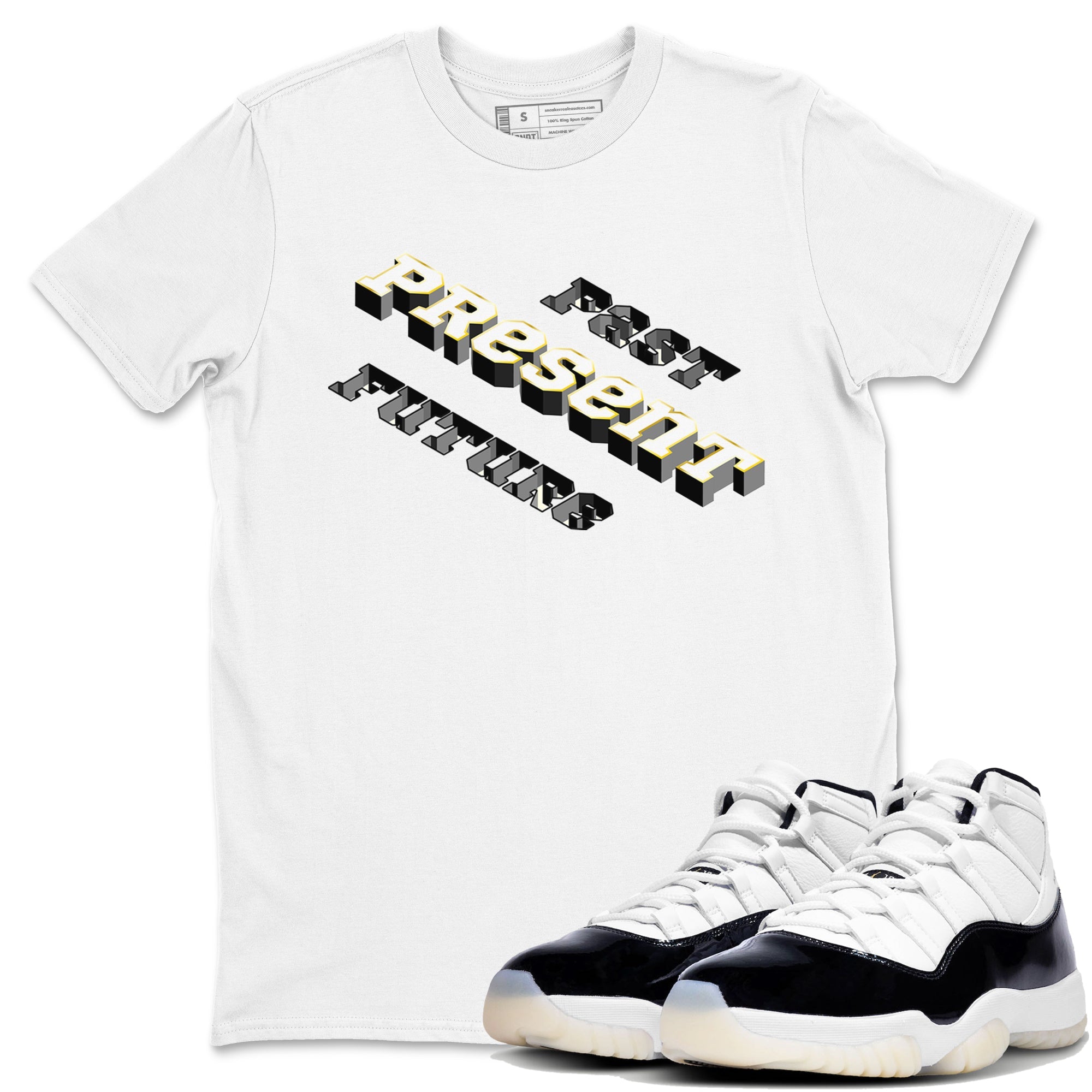 11s Gratitude shirt to match jordans Past Present Future sneaker match tee AJ11 Gratitude Drip Gear Zone unisex cotton White 1 crew neck shirt