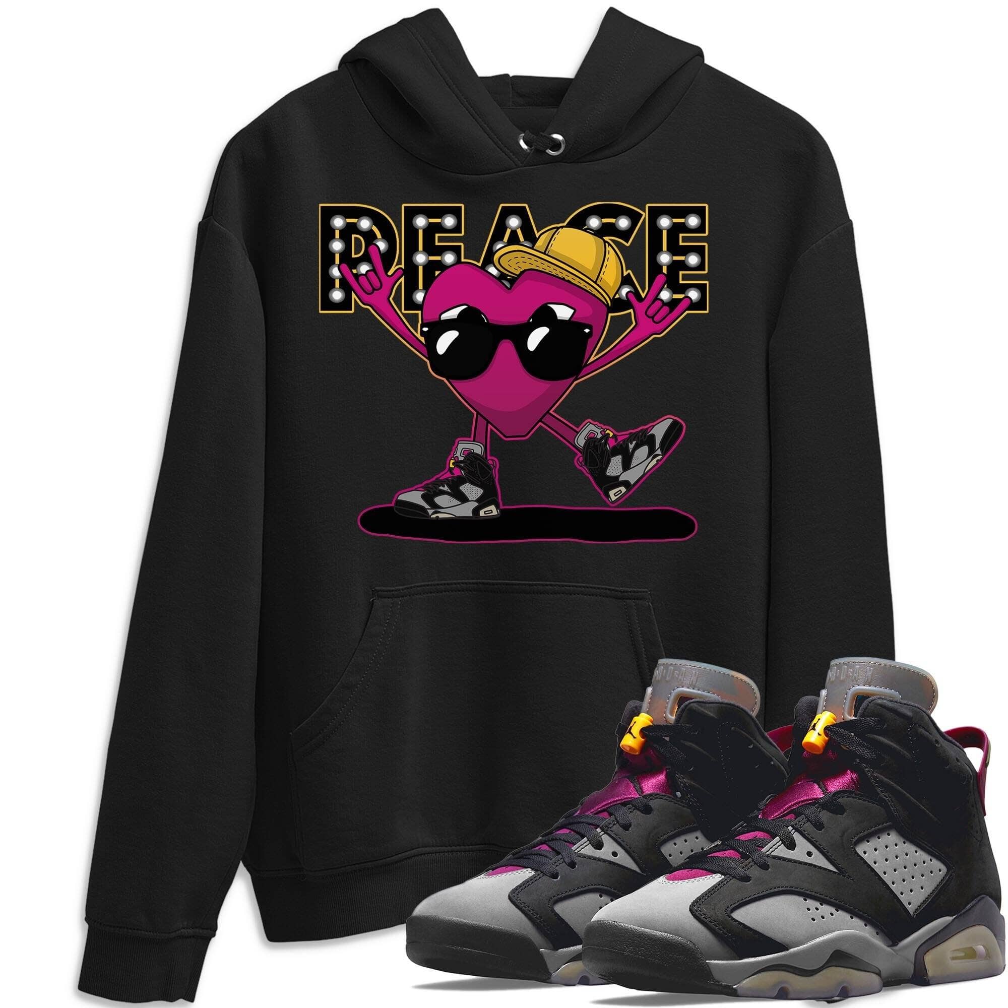 Jordan 6 Bordeaux Shirt To Match Jordans Peace Heart Sneaker Tees Jordan 6 Bordeaux Drip Gear Zone Sneaker Matching Clothing Unisex Shirts
