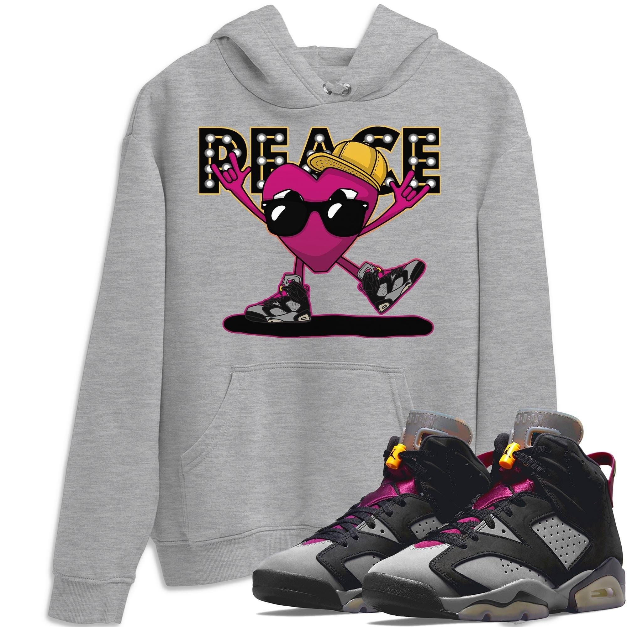 Jordan 6 Bordeaux Shirt To Match Jordans Peace Heart Sneaker Tees Jordan 6 Bordeaux Drip Gear Zone Sneaker Matching Clothing Unisex Shirts