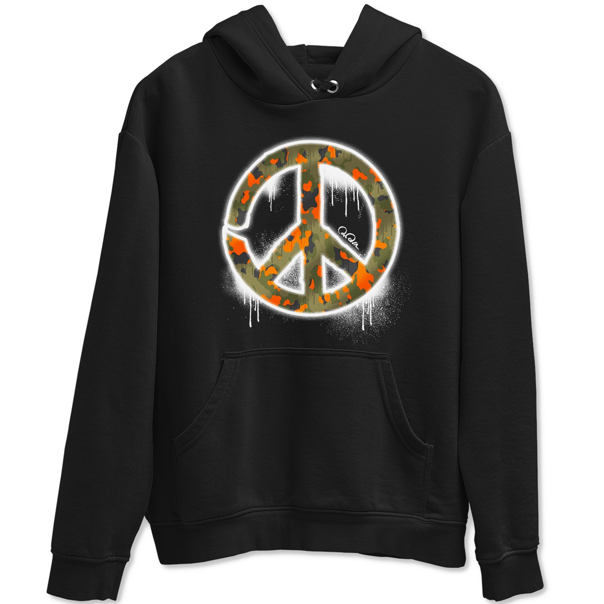 Air Jordan 5 Olive shirt to match jordans Peace Sign sneaker tees AJ5 Olive Drip Gear Zone unisex cotton Black 2 crew neck shirt