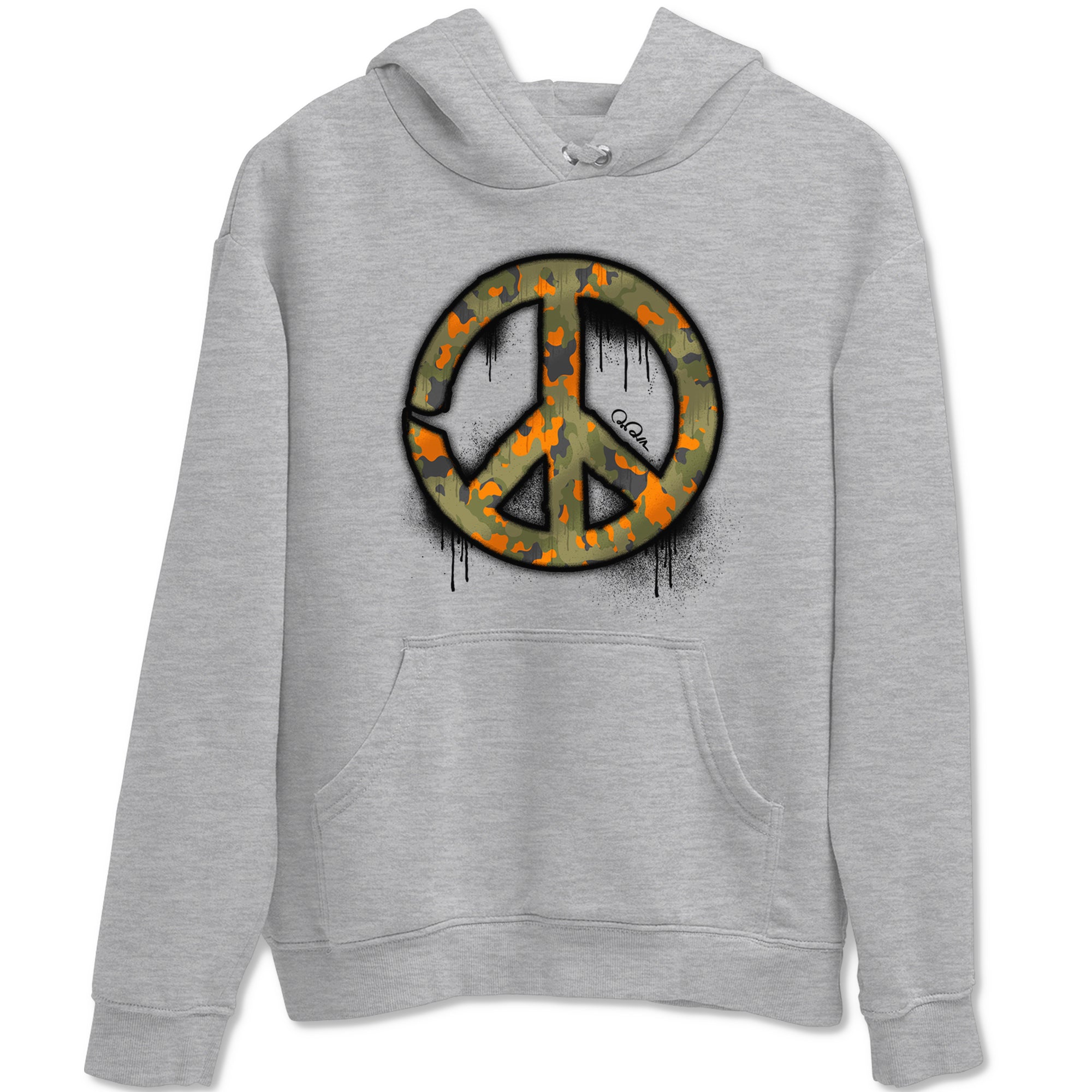 Air Jordan 5 Olive shirt to match jordans Peace Sign sneaker tees AJ5 Olive Drip Gear Zone unisex cotton Heather Grey 2 crew neck shirt