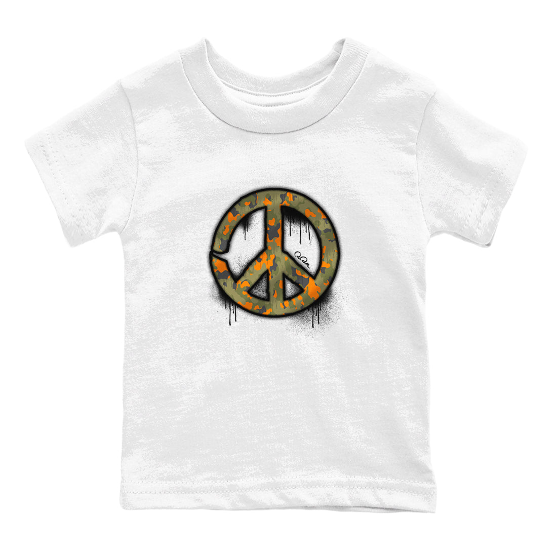 Air Jordan 5 Olive shirt to match jordans Peace Sign sneaker tees AJ5 Olive Drip Gear Zone baby toddler White 2 cotton Shirt