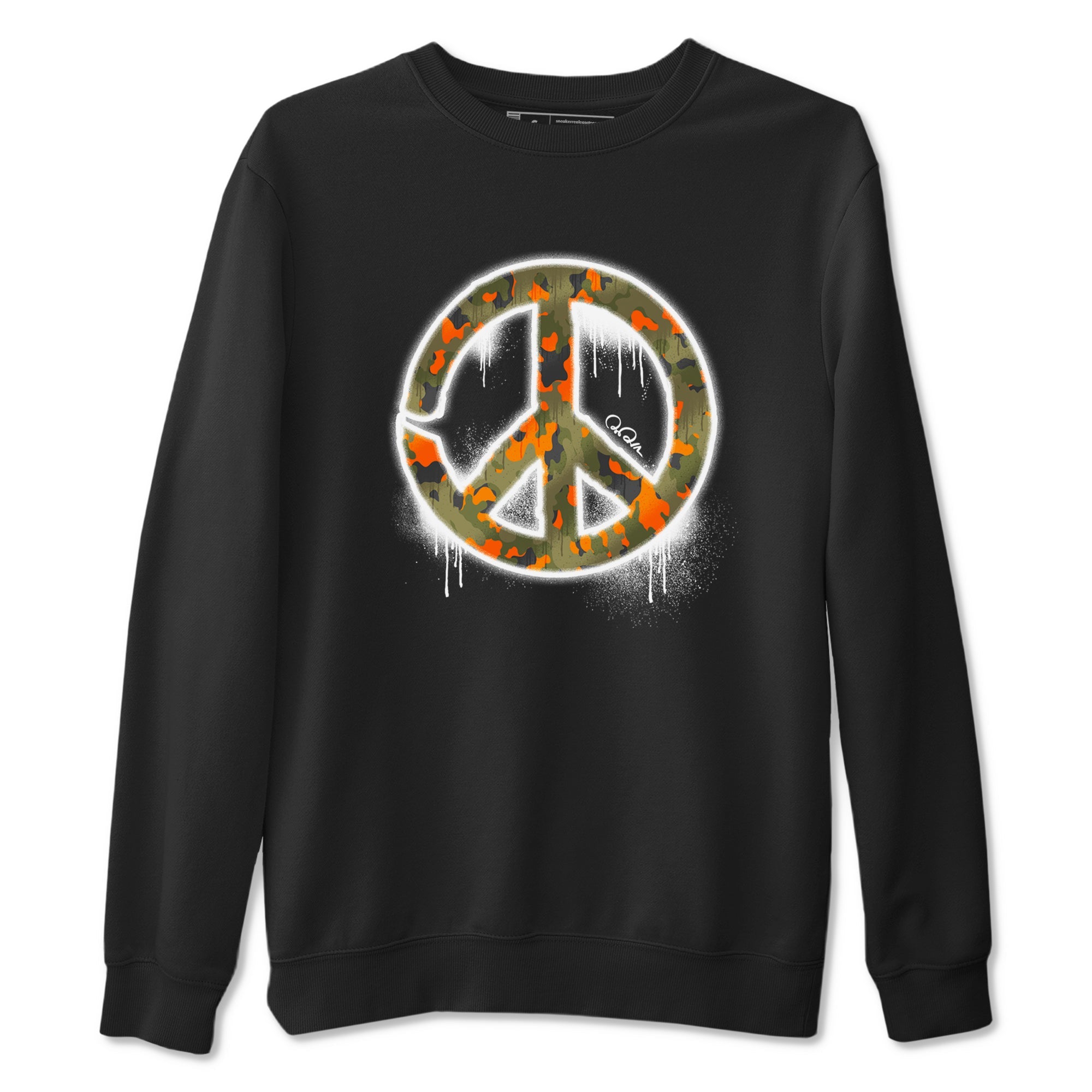 Air Jordan 5 Olive shirt to match jordans Peace Sign sneaker tees AJ5 Olive Drip Gear Zone unisex cotton Black 2 crew neck shirt