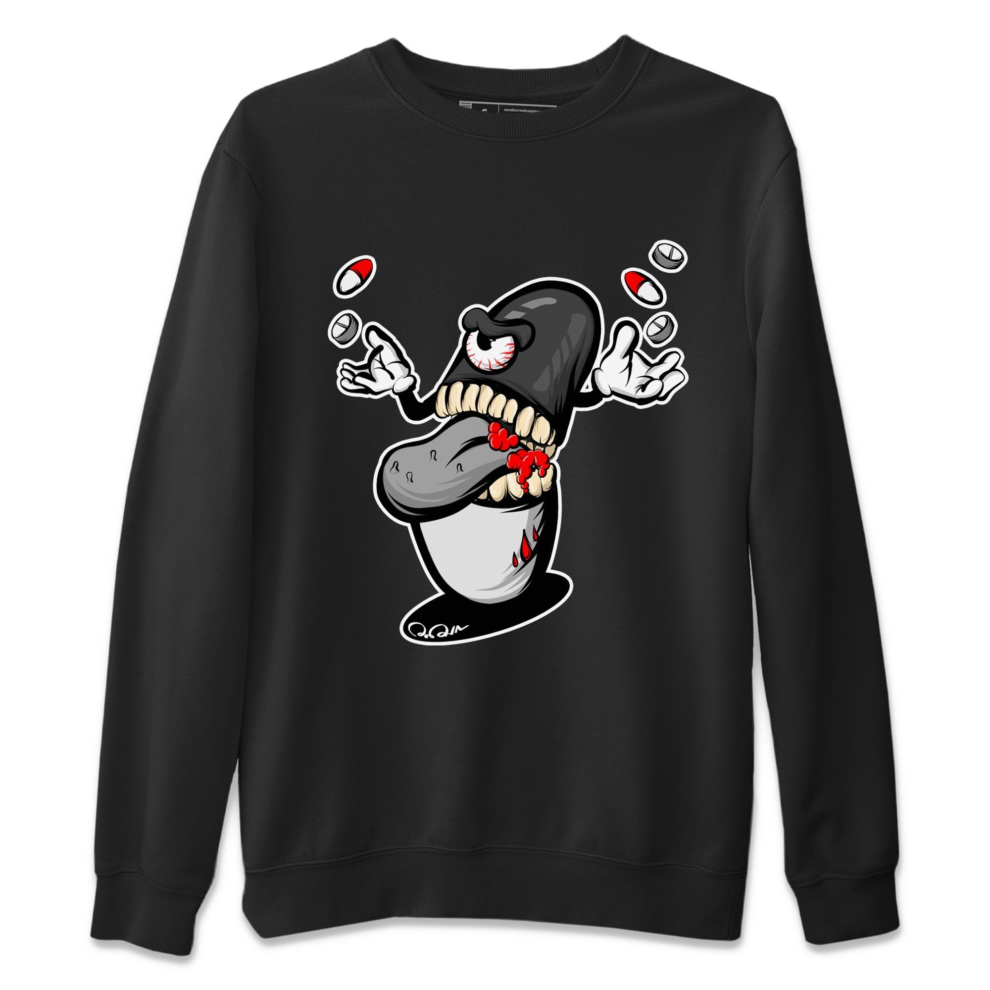 Air Jordan 13 Black Flint Sneaker Match Tees Pill Monster Streetwear Sneaker Shirt AJ13 Retro Black Flint Sneaker Release Tees Unisex Shirts Black 2