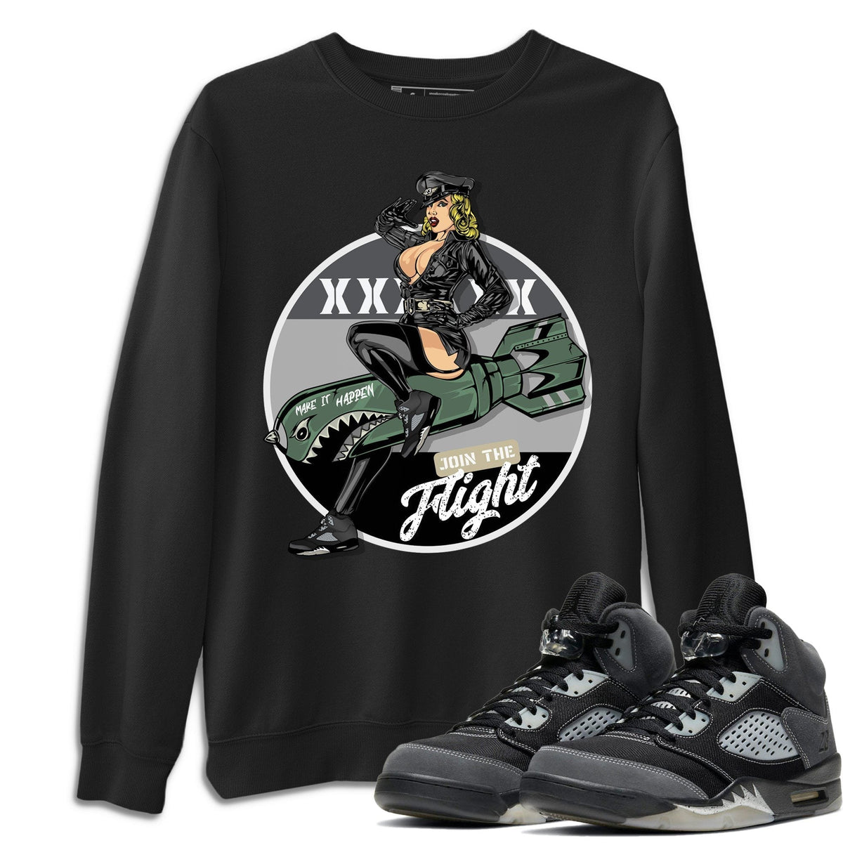 Jordan 5 Anthracite Shirt To Match Jordans Pin Up Girl Sneaker Tees Jordan 5 Anthracite Drip Gear Zone Sneaker Matching Clothing Unisex Shirts