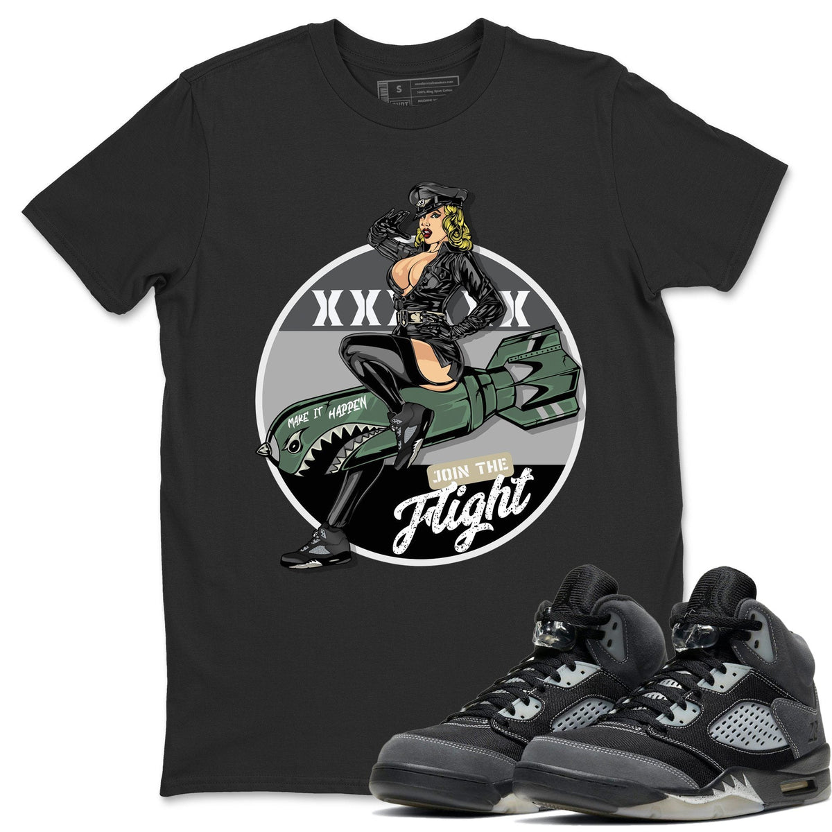 Jordan 5 Anthracite Shirt To Match Jordans Pin Up Girl Sneaker Tees Jordan 5 Anthracite Drip Gear Zone Sneaker Matching Clothing Unisex Shirts