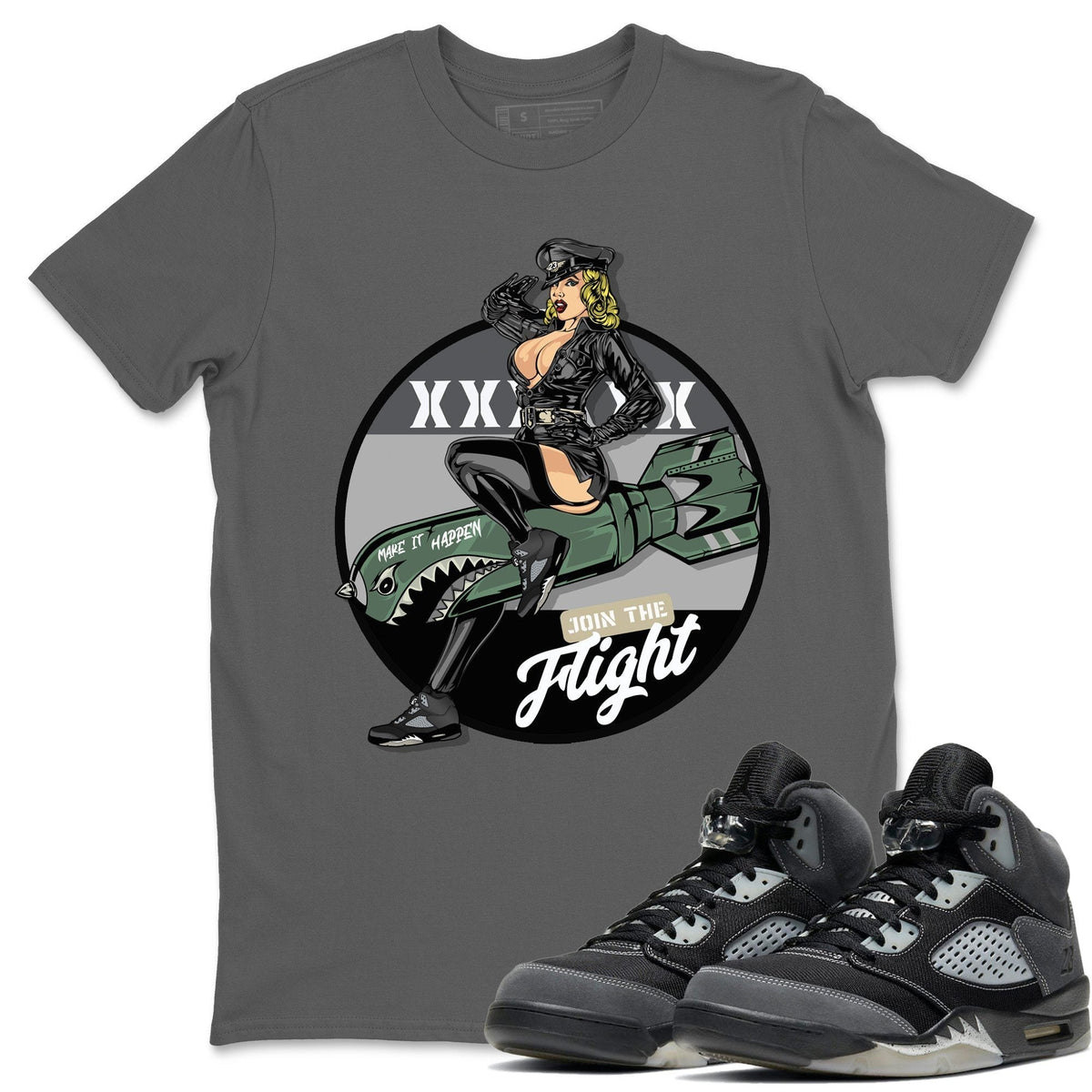 Jordan 5 Anthracite Shirt To Match Jordans Pin Up Girl Sneaker Tees Jordan 5 Anthracite Drip Gear Zone Sneaker Matching Clothing Unisex Shirts