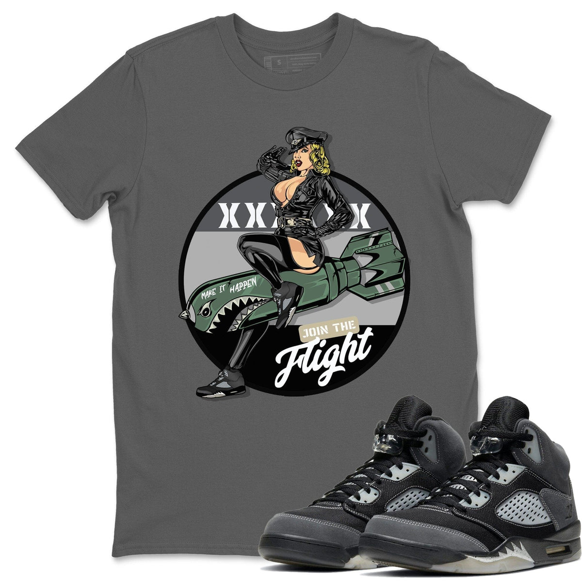 Jordan 5 Anthracite Shirt To Match Jordans Pin Up Girl Sneaker Tees Jordan 5 Anthracite Drip Gear Zone Sneaker Matching Clothing Unisex Shirts