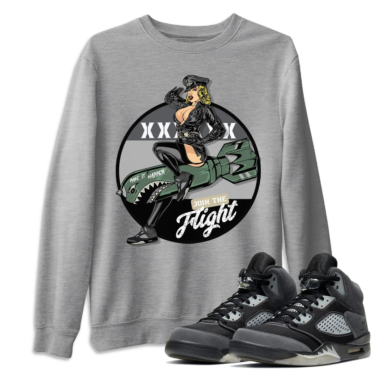 Jordan 5 Anthracite Shirt To Match Jordans Pin Up Girl Sneaker Tees Jordan 5 Anthracite Drip Gear Zone Sneaker Matching Clothing Unisex Shirts