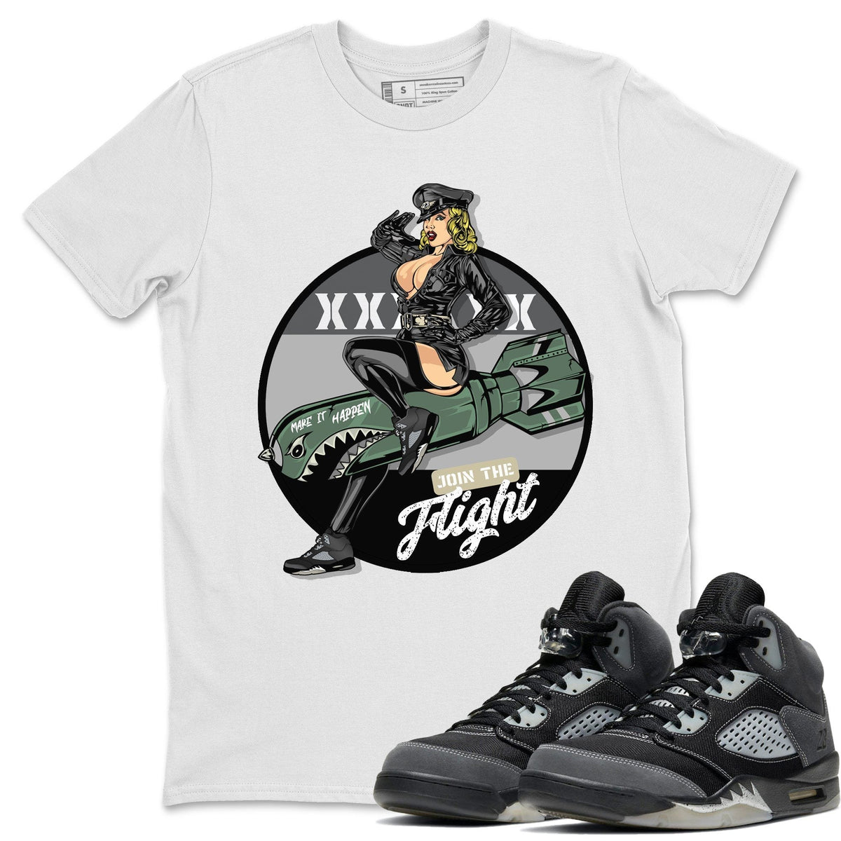 Jordan 5 Anthracite Shirt To Match Jordans Pin Up Girl Sneaker Tees Jordan 5 Anthracite Drip Gear Zone Sneaker Matching Clothing Unisex Shirts