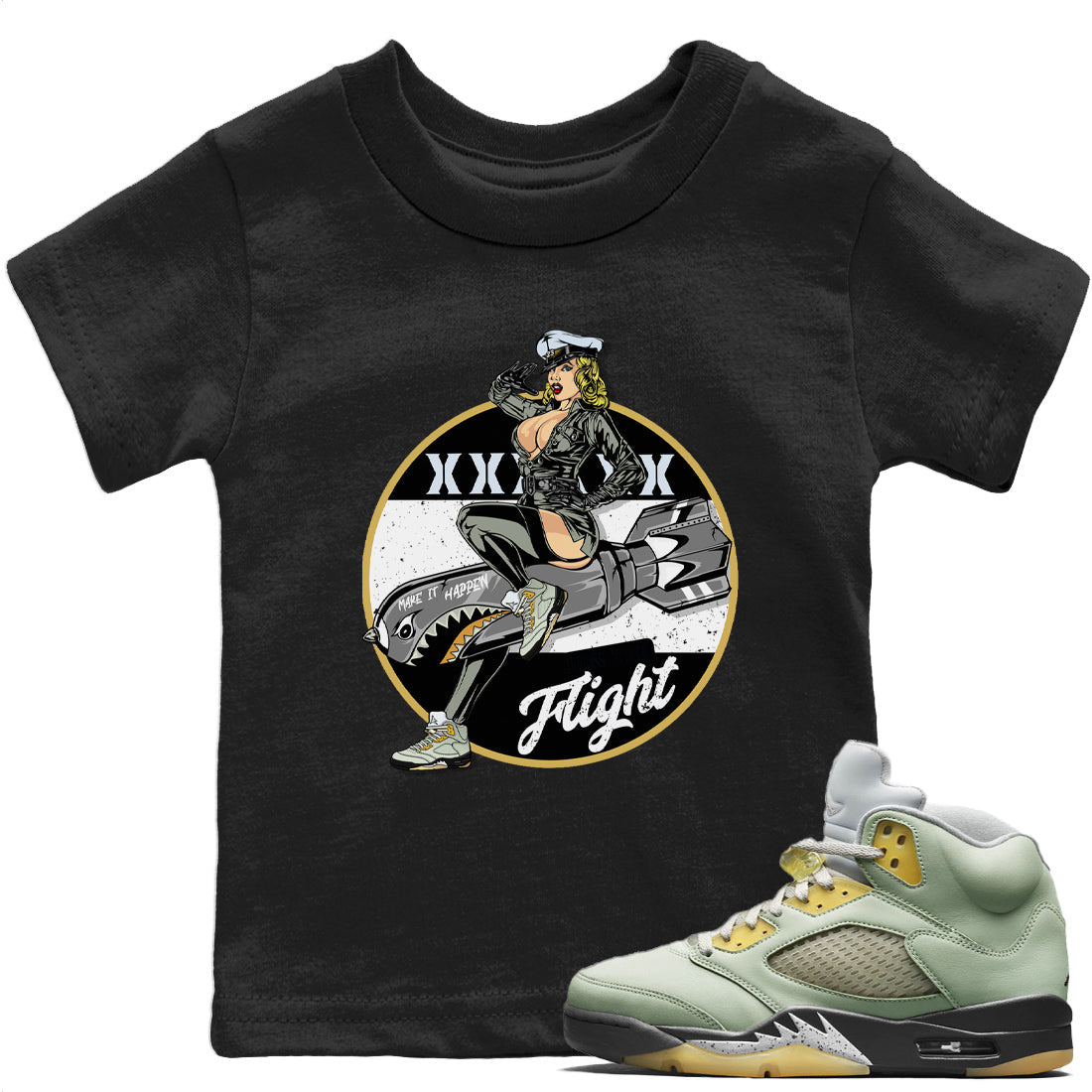 Jordan 5 Jade Horizon Sneaker Matching T-Shirt Pin Up Girl Sneaker Tees Jordan 5 Jade Horizon Sneaker Release Tees Kids Shirts