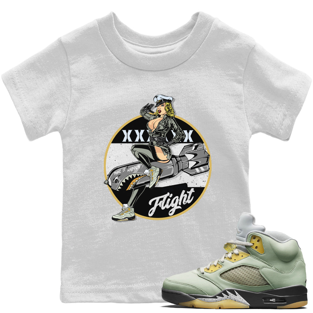Jordan 5 Jade Horizon Sneaker Matching T-Shirt Pin Up Girl Sneaker Tees Jordan 5 Jade Horizon Sneaker Release Tees Kids Shirts