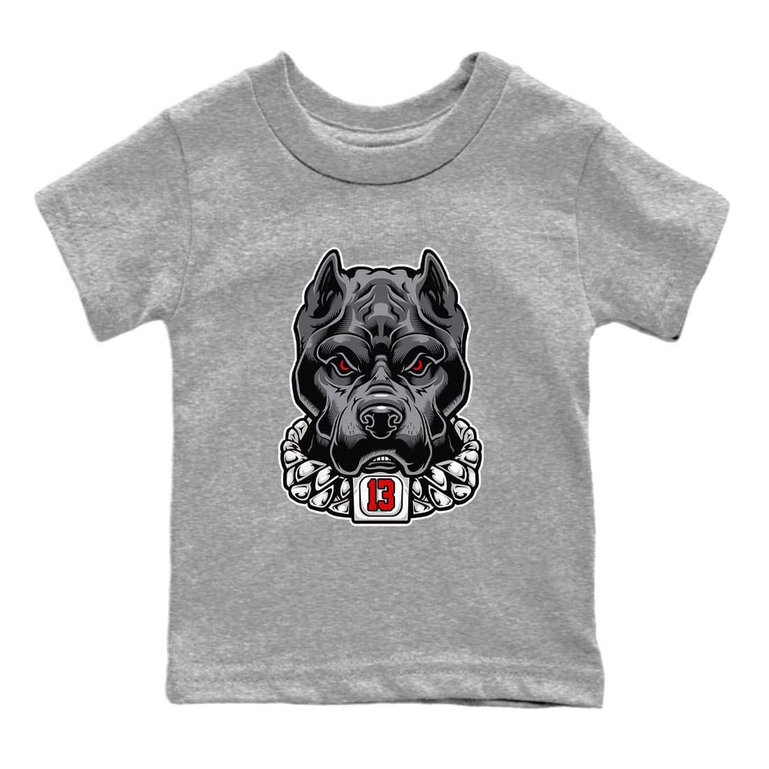 Air Jordan 13 Black Flint Sneaker Match Tees Pitbull Streetwear Sneaker Shirt Air Jordan 13 Black Flint Sneaker Release Tees Kids Shirts Heather Grey 2