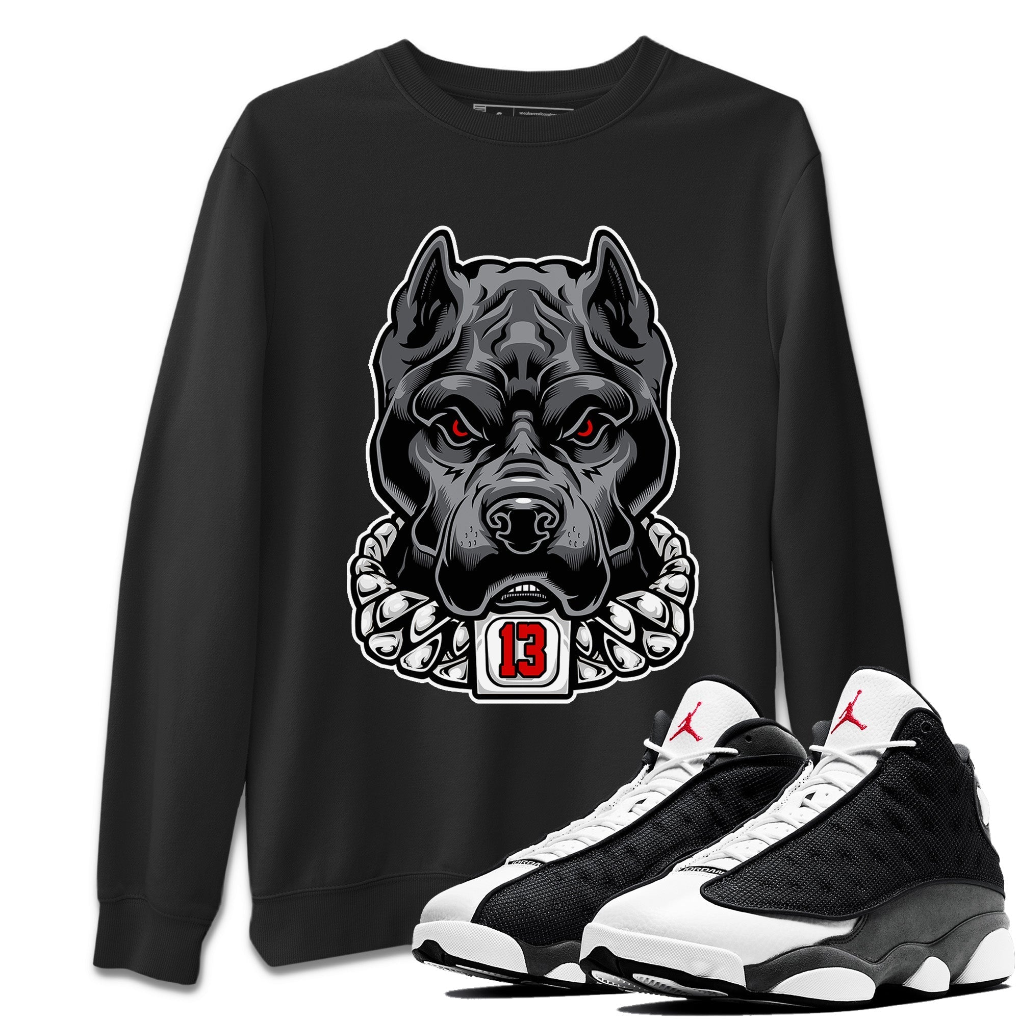 Air Jordan 13 Black Flint Sneaker Match Tees Pitbull Streetwear Sneaker Shirt Air Jordan 13 Black Flint Sneaker Release Tees Unisex Shirts Black 1