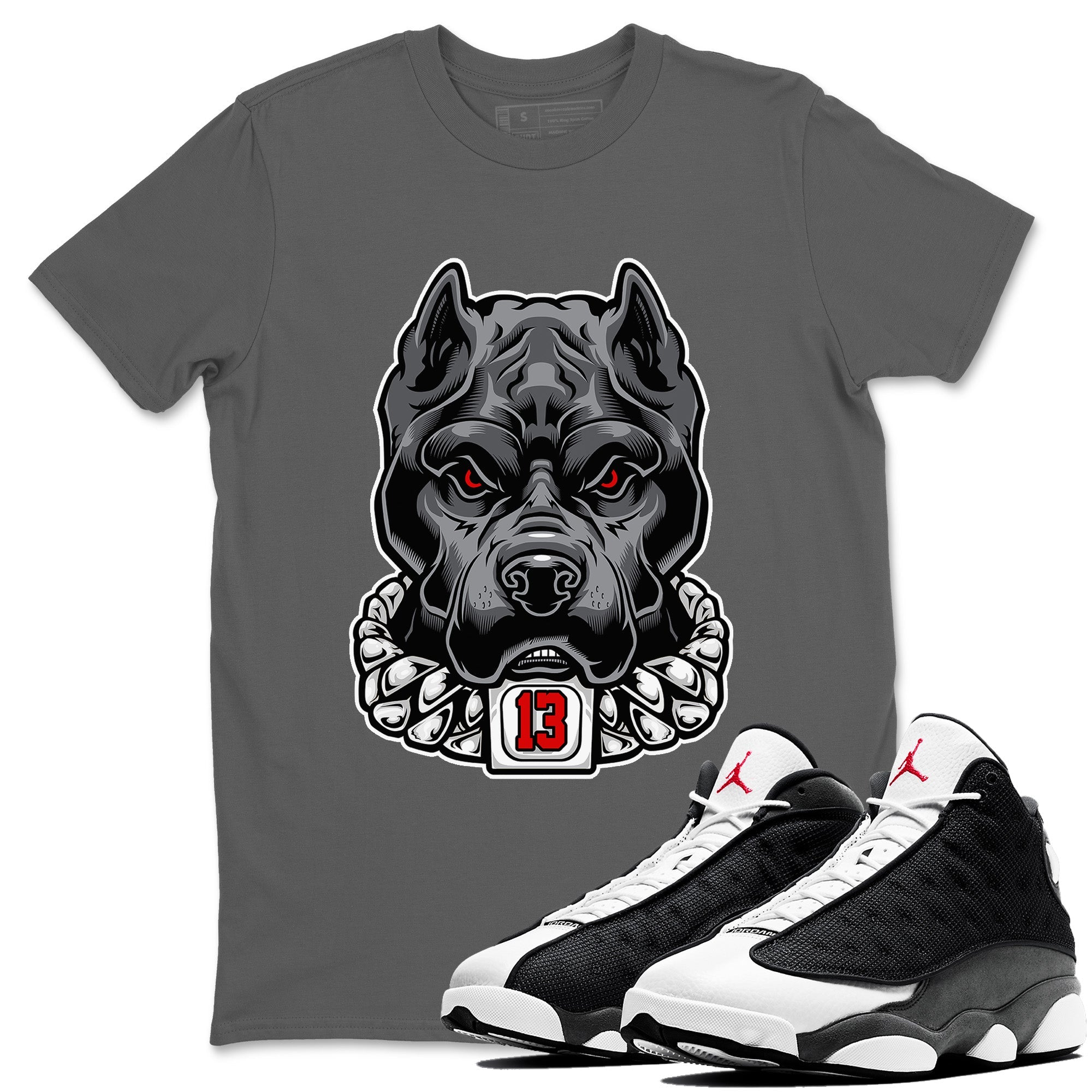 Air Jordan 13 Black Flint Pitbull Crew Neck Streetwear Sneaker Shirt Air Jordan 13 Black Flint Sneaker T-Shirts Washing and Care Tip