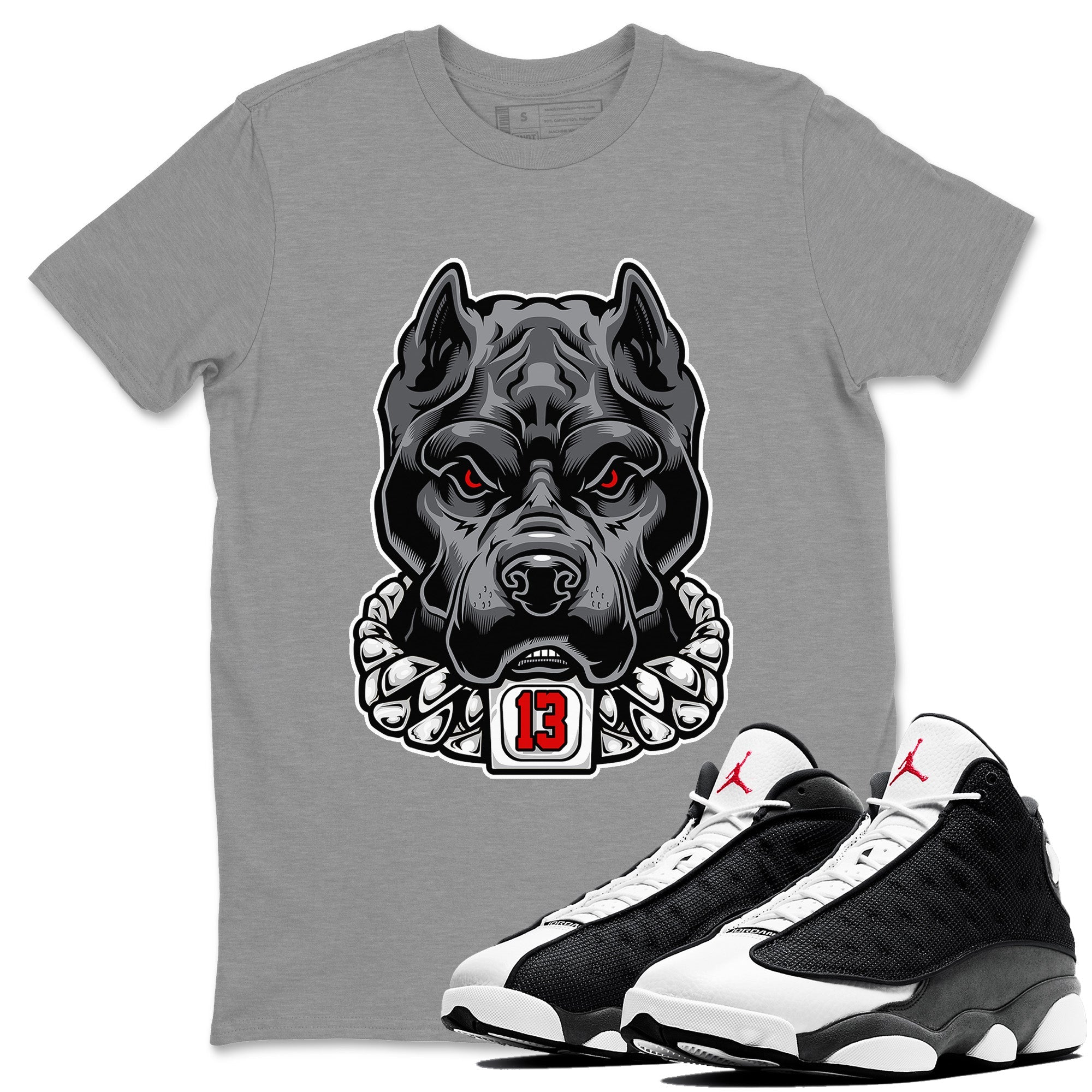Air Jordan 13 Black Flint Pitbull Crew Neck Streetwear Sneaker Shirt Air Jordan 13 Black Flint Sneaker T-Shirts Size Chart