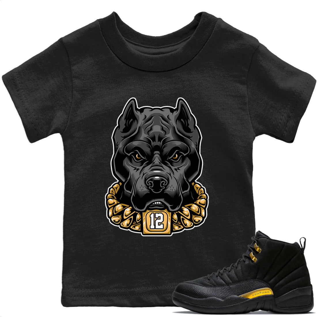 Jordan 12 Black Taxi Sneaker Matching T-Shirt Pitbull Sneaker Tees Jordan 12 Black Taxi Sneaker Release Tees Kids Shirts