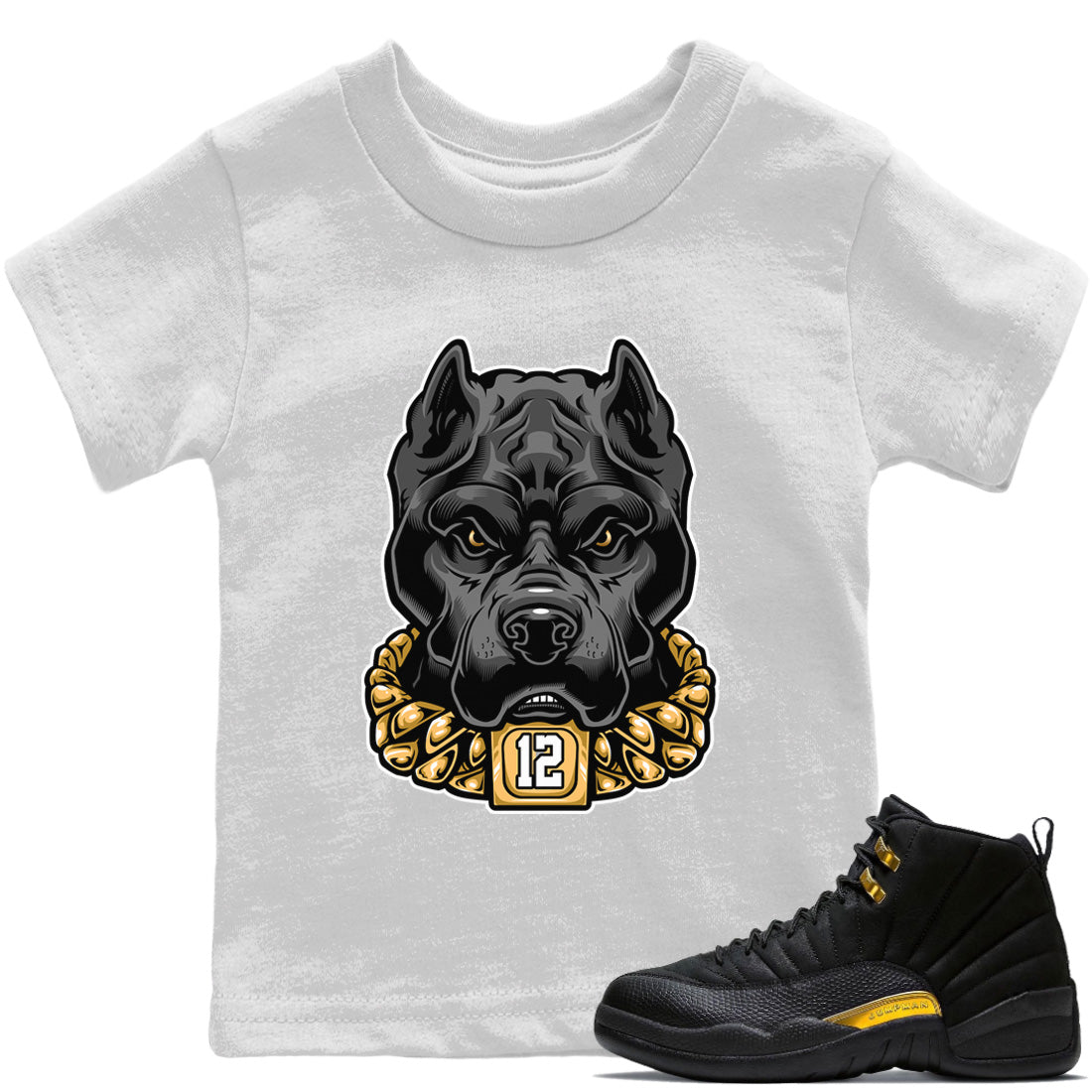 Jordan 12 Black Taxi Sneaker Matching T-Shirt Pitbull Sneaker Tees Jordan 12 Black Taxi Sneaker Release Tees Kids Shirts