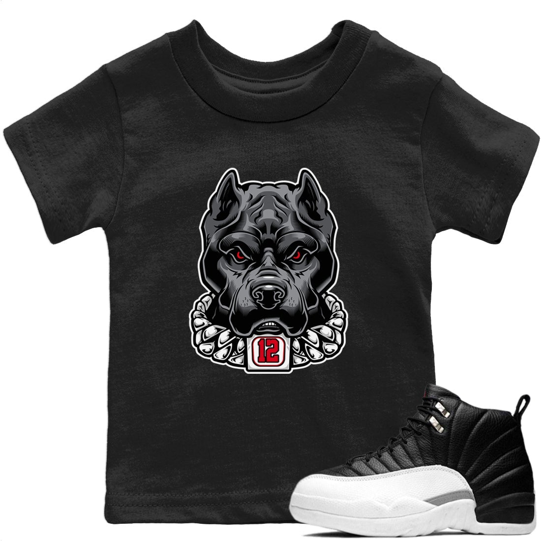 Jordan 12 Playoffs Sneaker Matching T-Shirt Pitbull Sneaker Tees Jordan 12 Playoffs Sneaker Release Tees Kids Shirts