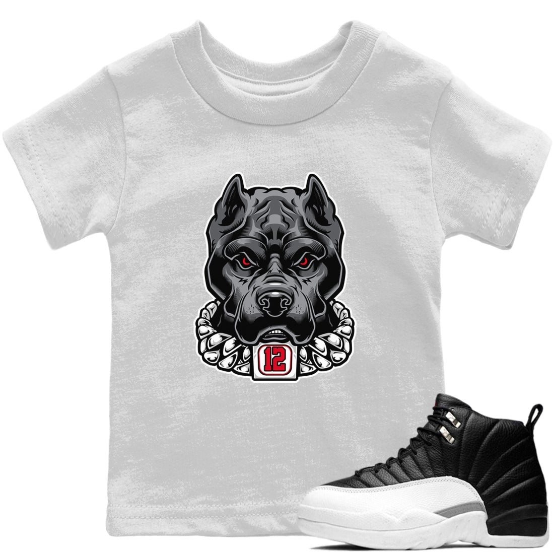 Jordan 12 Playoffs Sneaker Matching T-Shirt Pitbull Sneaker Tees Jordan 12 Playoffs Sneaker Release Tees Kids Shirts