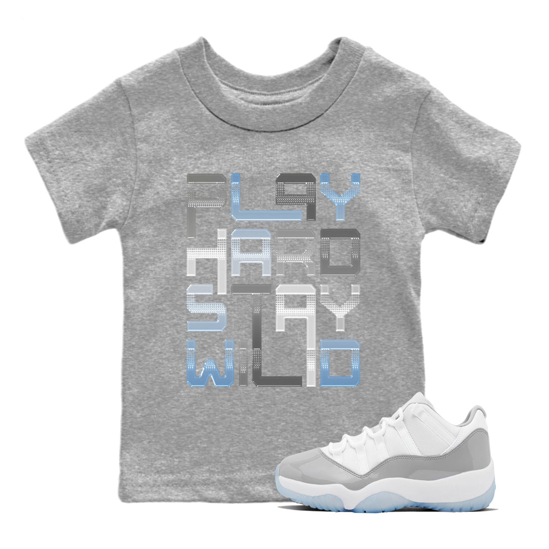 Air Jordan 11 White Cement Play Hard Baby and Kids Streetwear Sneaker Shirt Air Jordan 11 Cement Grey Kids Streetwear Sneaker Shirt Size Chart