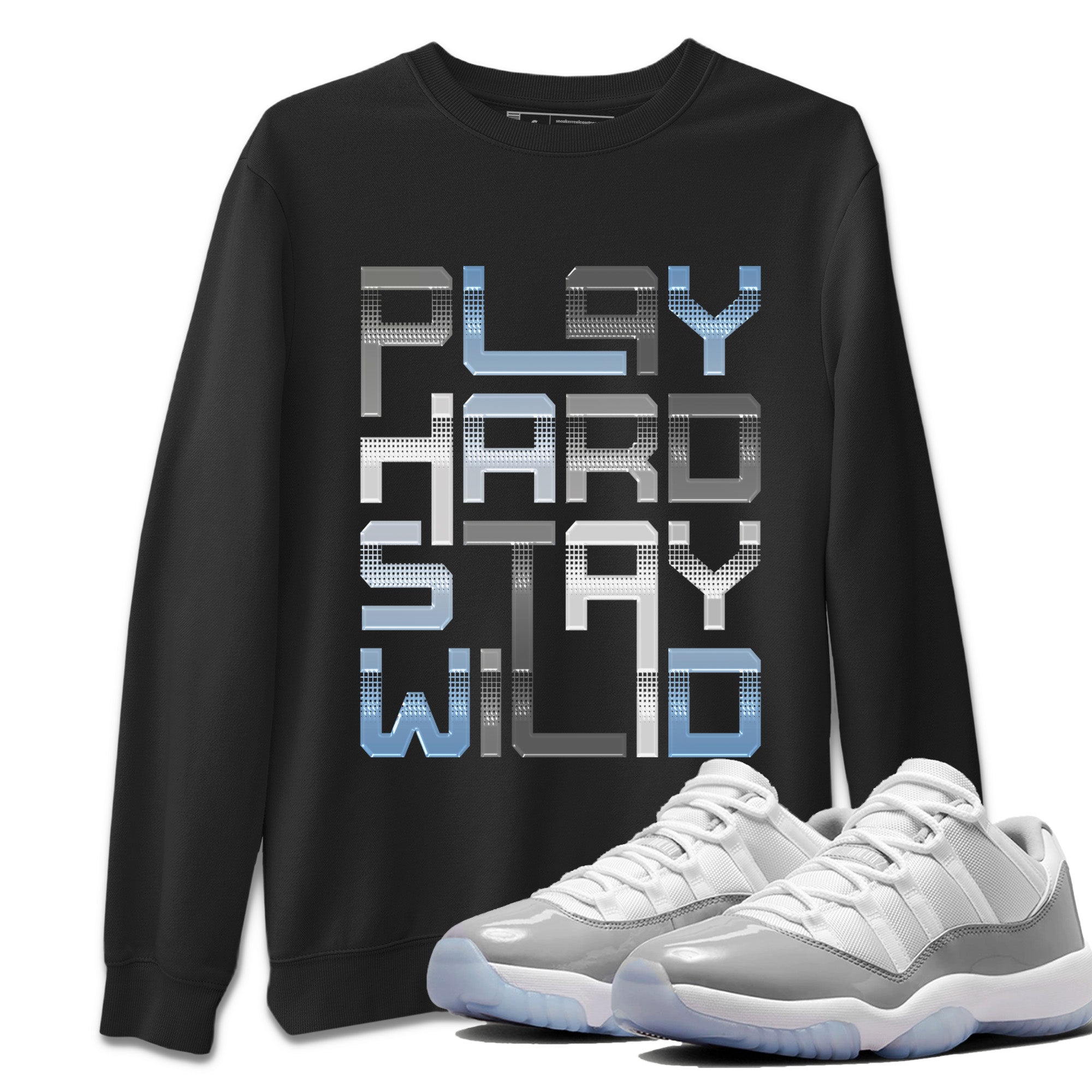 Air Jordan 11 White Cement Play Hard Crew Neck Streetwear Sneaker Shirt Air Jordan 11 Cement Grey Sneaker T-Shirts Washing and Care Tip