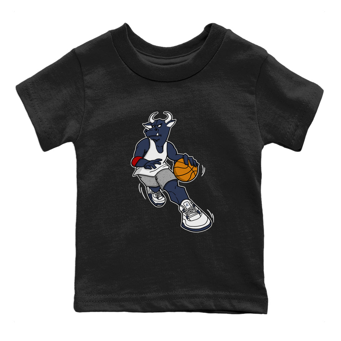 Jordan 4 Midnight Navy Sneaker Matching T-Shirt Player Bull Sneaker Tees Jordan 4 Midnight Navy Sneaker Release Tees Kids Shirts