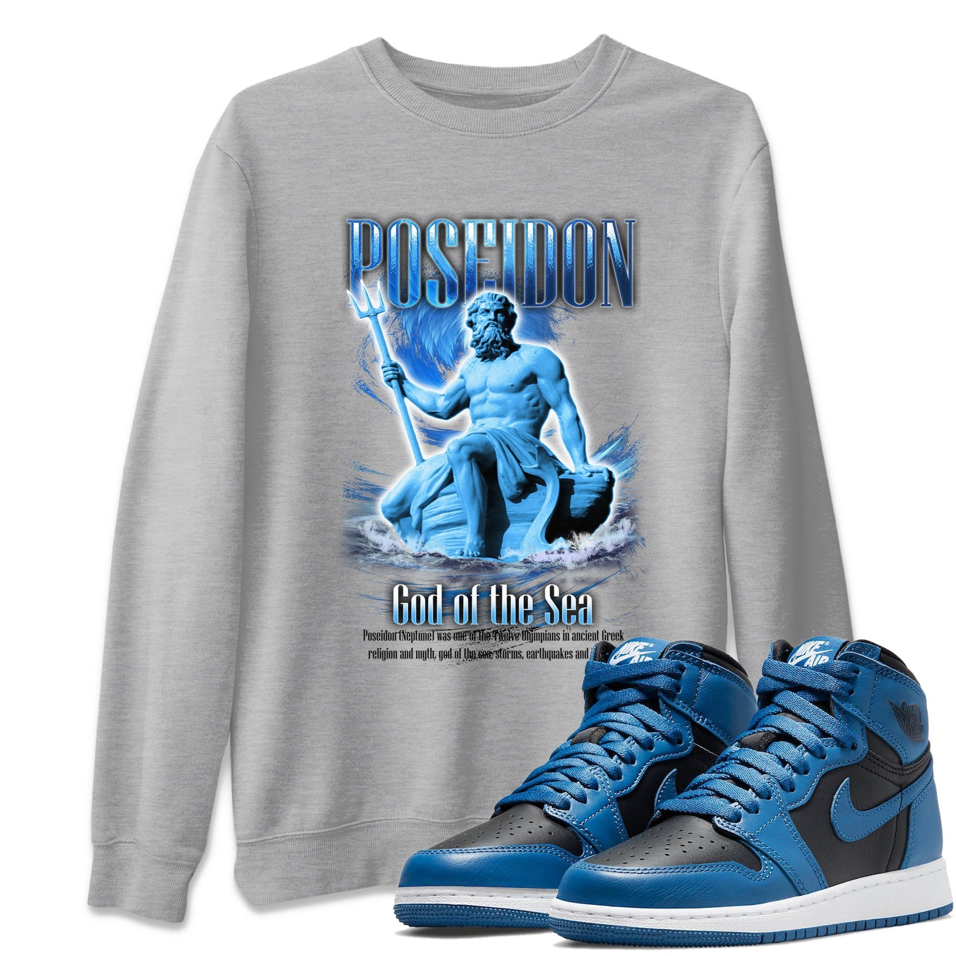 Jordan 1 Dark Marina Blue Sneaker Tees Drip Gear Zone Poseidon Sneaker Tees Jordan 1 Dark Marina Blue Shirt Unisex Shirts