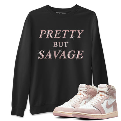 Air Jordan 1 Washed Pink Pretty But Savage Crew Neck Sneaker Tees AJ1 Retro High OG Washed Pink Sneaker T-Shirts Washing and Care Tip