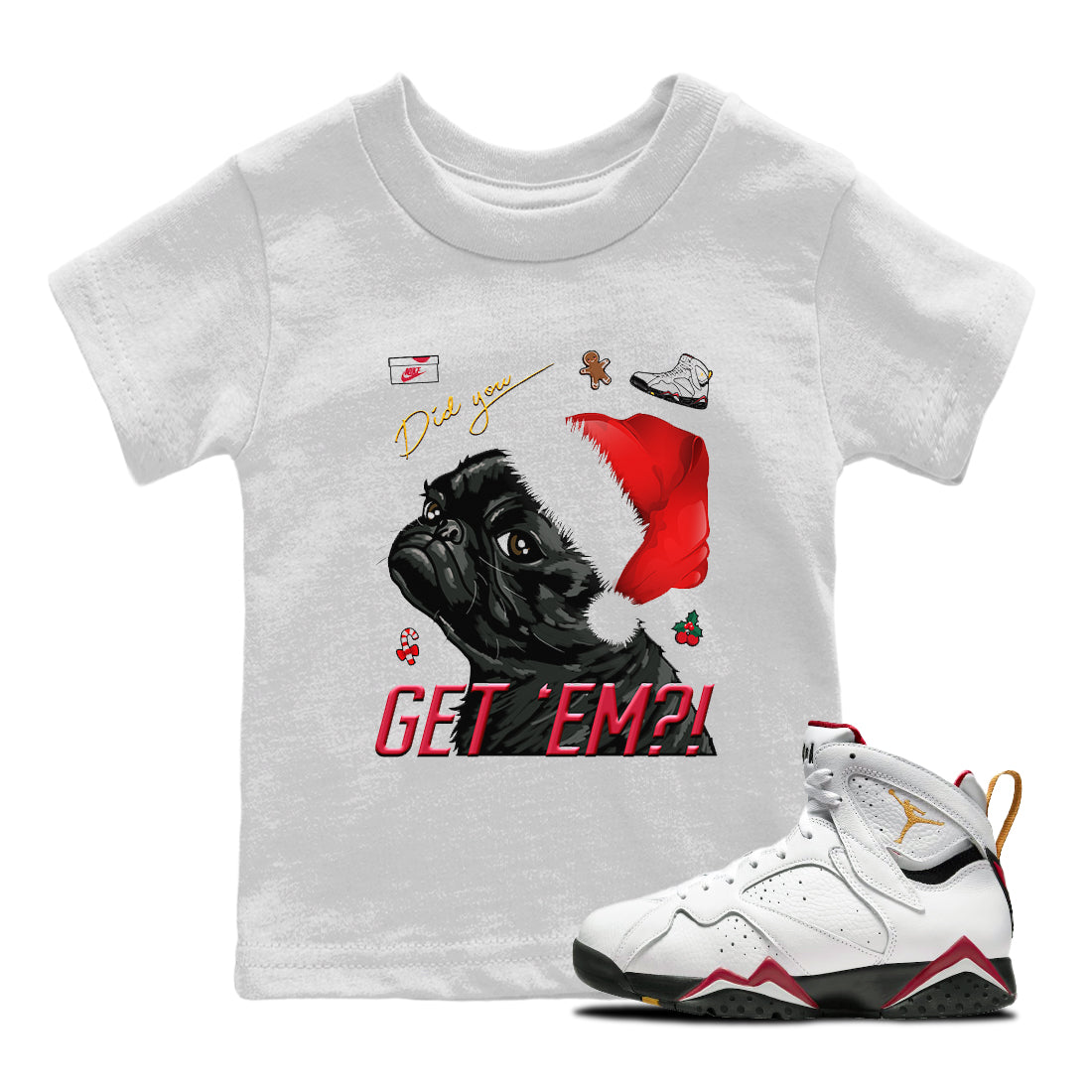 Jordan 7 Cardinal Shirt To Match Jordans Pug Get Em Sneaker Tees Jordan 7 Cardinal Drip Gear Zone Sneaker Matching Clothing Kids Shirts