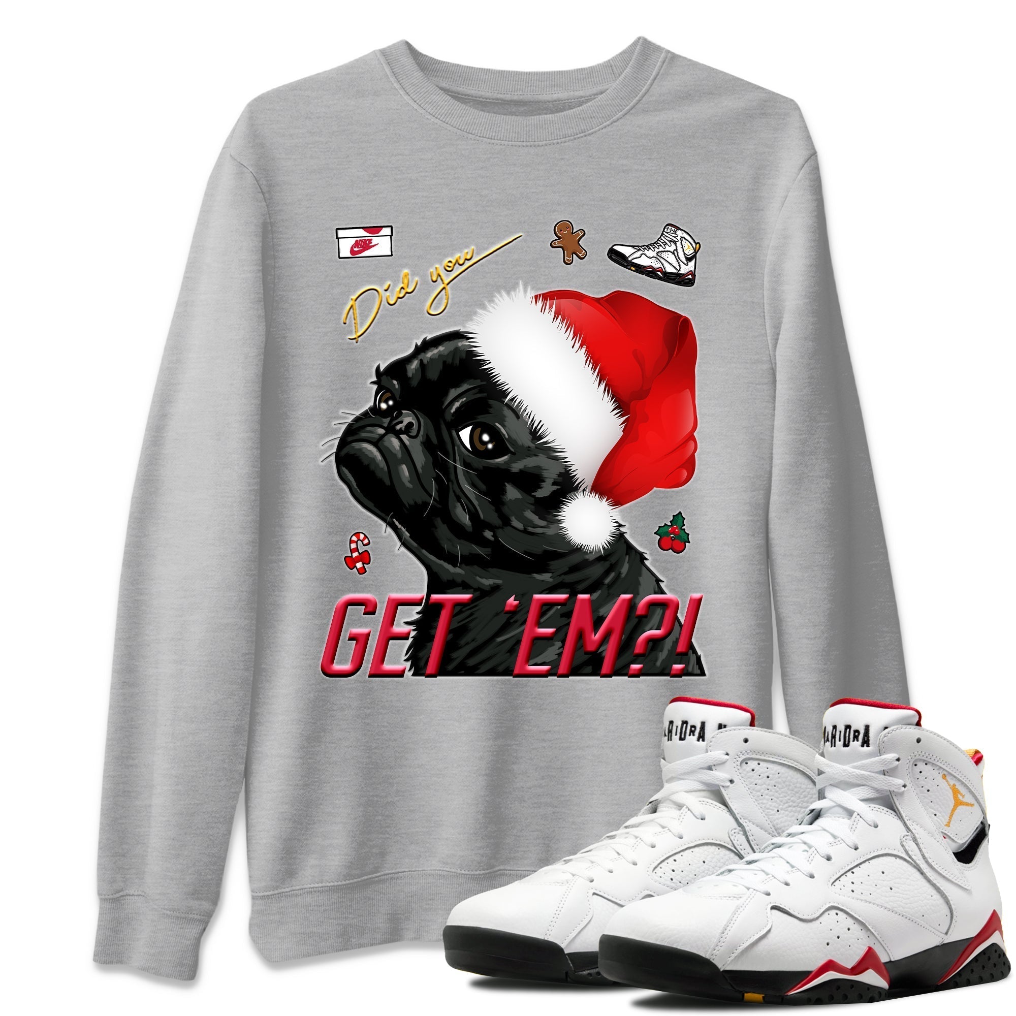 Jordan 7 Cardinal Shirt To Match Jordans Pug Get Em Sneaker Tees Jordan 7 Cardinal Drip Gear Zone Sneaker Matching Clothing Unisex Shirts