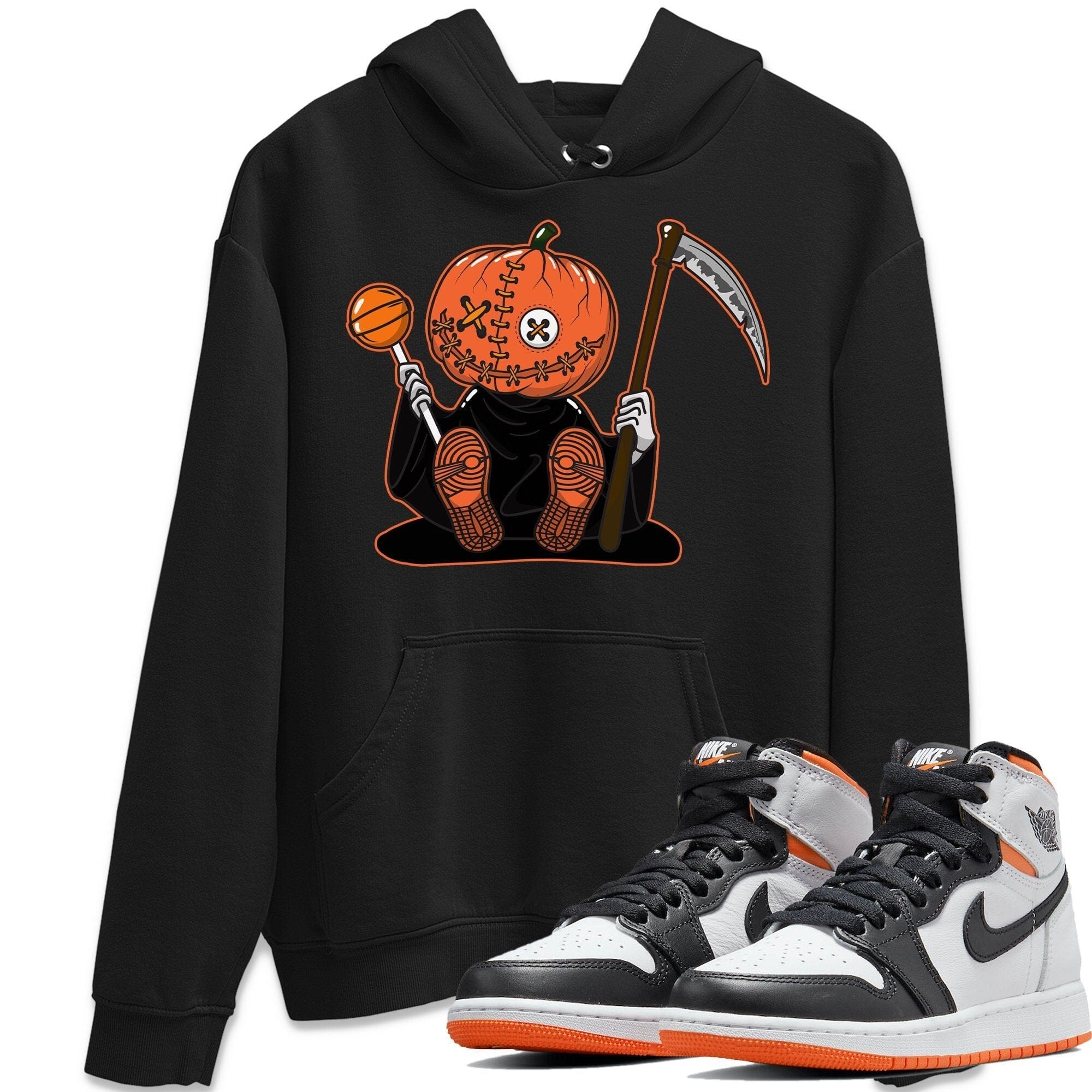 Jordan 1 Electro Orange Sneaker Matching T-Shirt Pumpkin Head Sneaker Tees Jordan 1 Electro Orange Sneaker Release Tees Crew Neck Tees