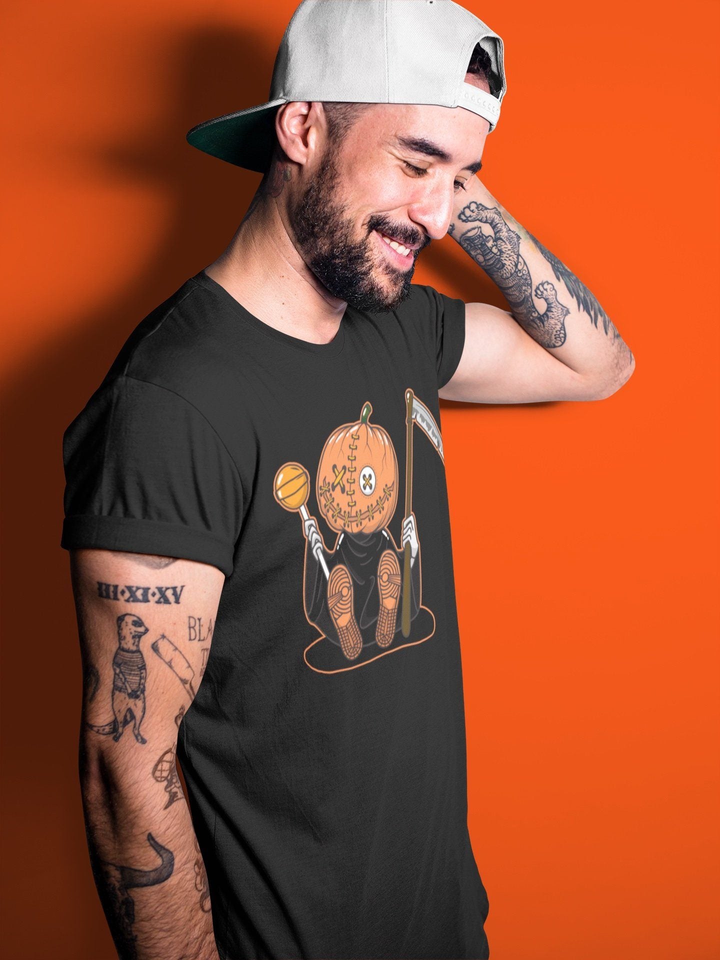 Jordan 1 Electro Orange Sneaker Matching T-Shirt Pumpkin Head Sneaker Tees Jordan 1 Electro Orange Sneaker Release Tees Crew Neck Tees