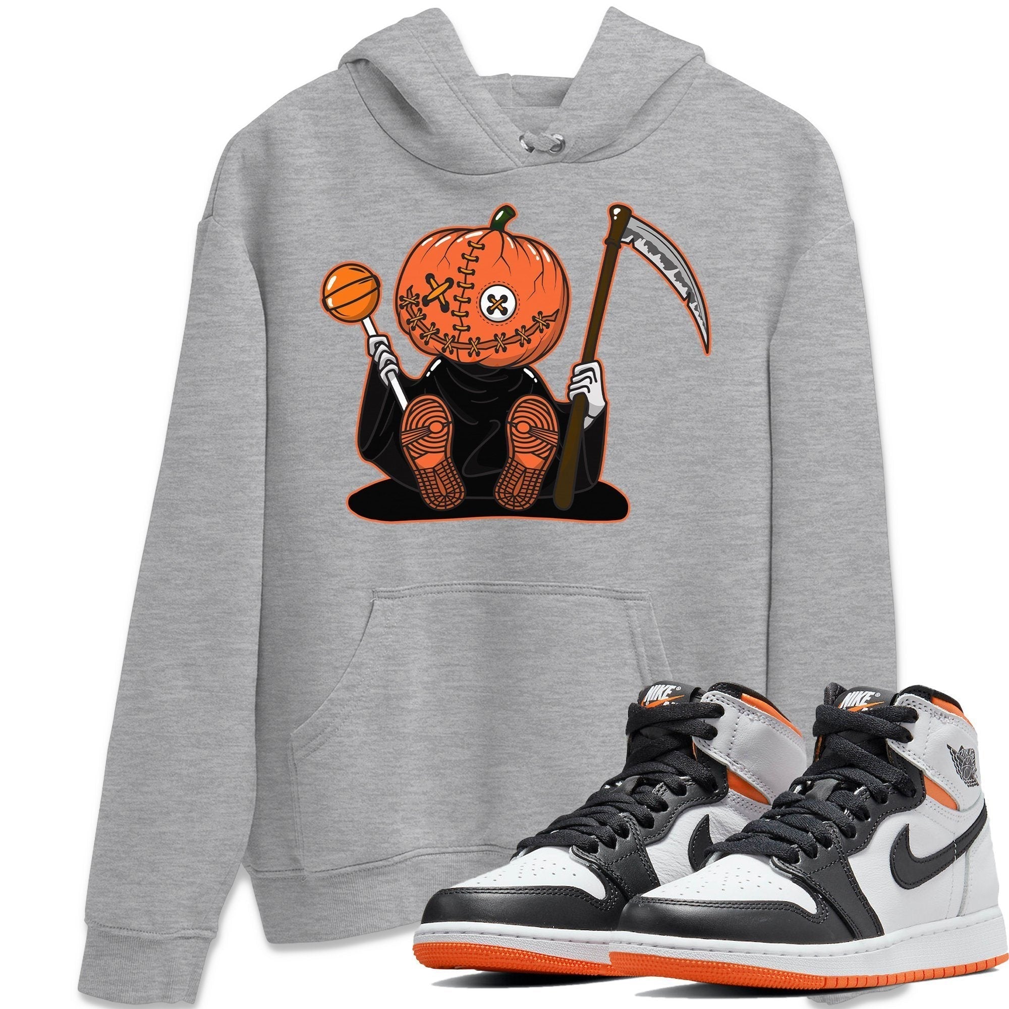 Jordan 1 Electro Orange Sneaker Matching T-Shirt Pumpkin Head Sneaker Tees Jordan 1 Electro Orange Sneaker Release Tees Crew Neck Tees