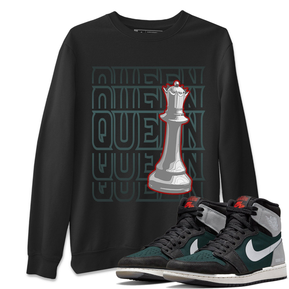 Jordan 1 Element Gore-Tex Black Grey Sneaker Matching T-Shirt Queen Sneaker Tees Jordan 1 Element Gore-Tex Black Grey Sneaker Release Tees Crew Neck Tees