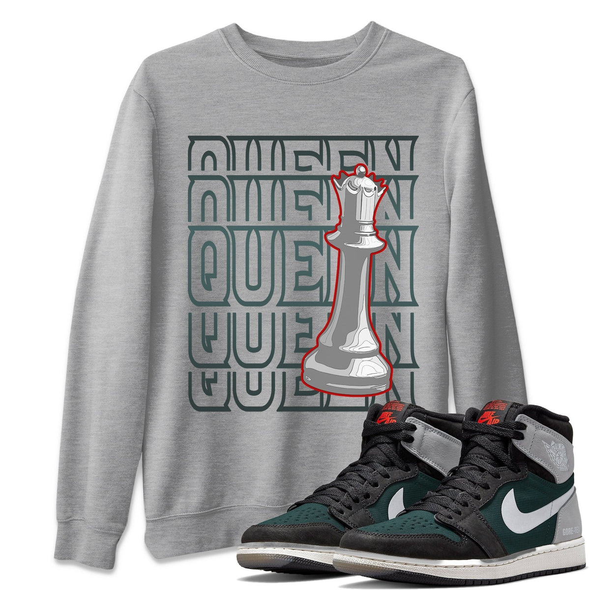 Jordan 1 Element Gore-Tex Black Grey Sneaker Matching T-Shirt Queen Sneaker Tees Jordan 1 Element Gore-Tex Black Grey Sneaker Release Tees Crew Neck Tees