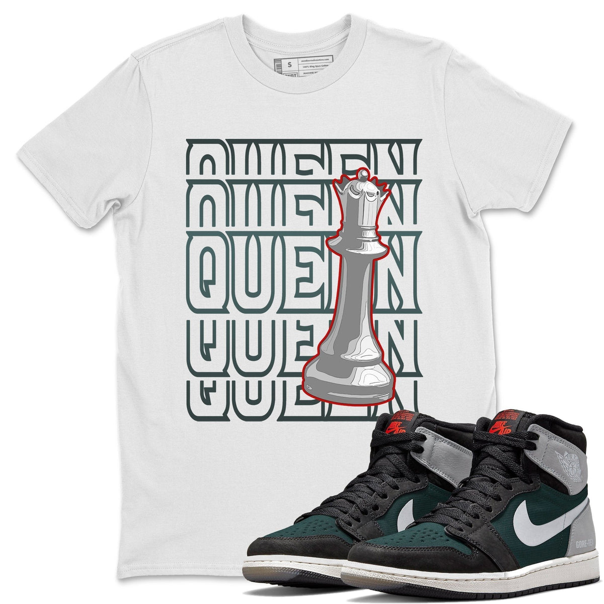 Jordan 1 Element Gore-Tex Black Grey Sneaker Matching T-Shirt Queen Sneaker Tees Jordan 1 Element Gore-Tex Black Grey Sneaker Release Tees Crew Neck Tees